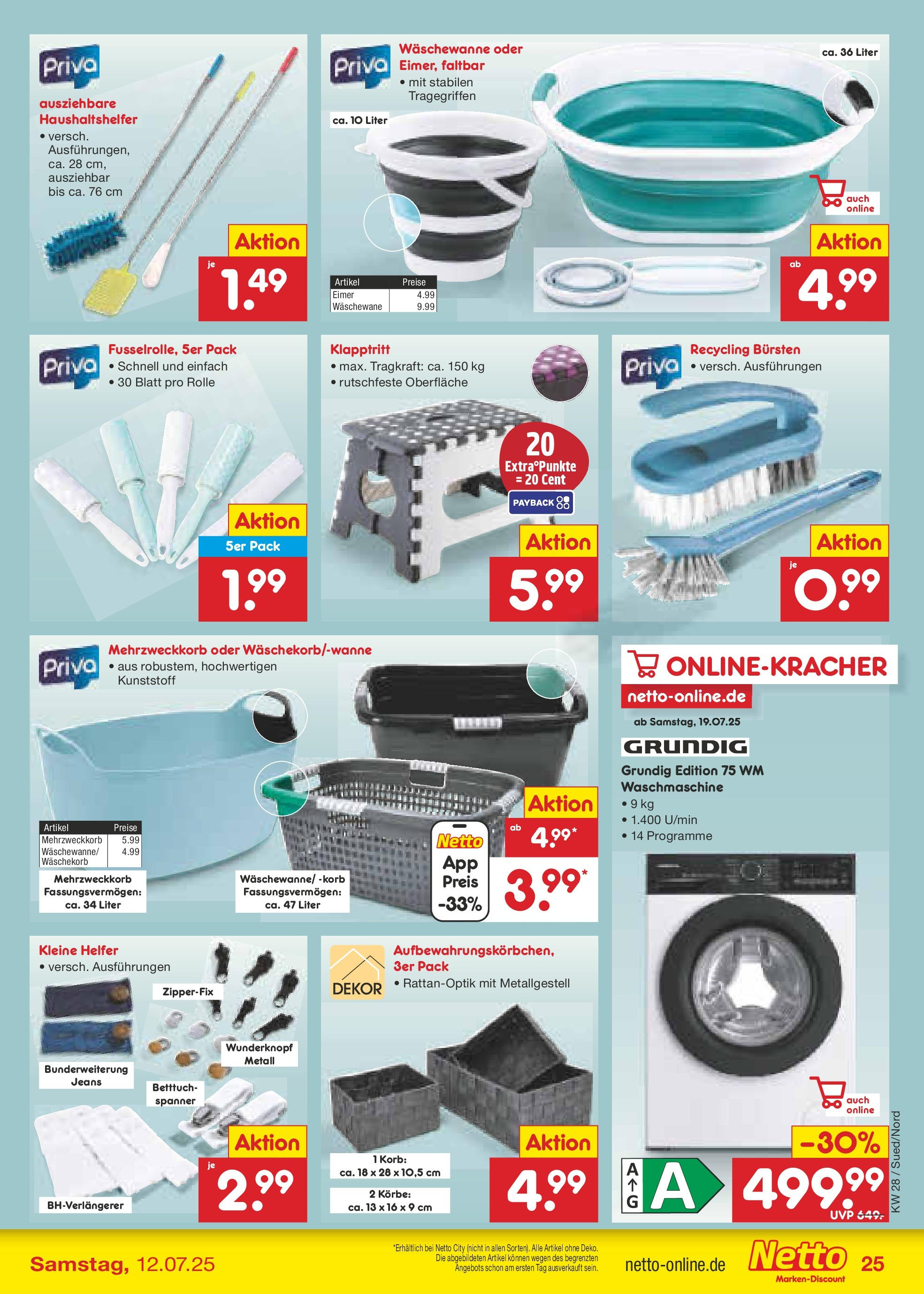 Netto Marken-Discount prospekt Lahr-Langenwinkel (ab 07.07.2025) » Angebote | Seite: 39 | Produkte: Korb, Waschmaschine, Jeans Netto Marken-Discount prospekt Lahr-Langenwinkel (ab 07.07.2025) » Angebote | Seite: 39 | Produkte: Korb, Waschmaschine, Jeans