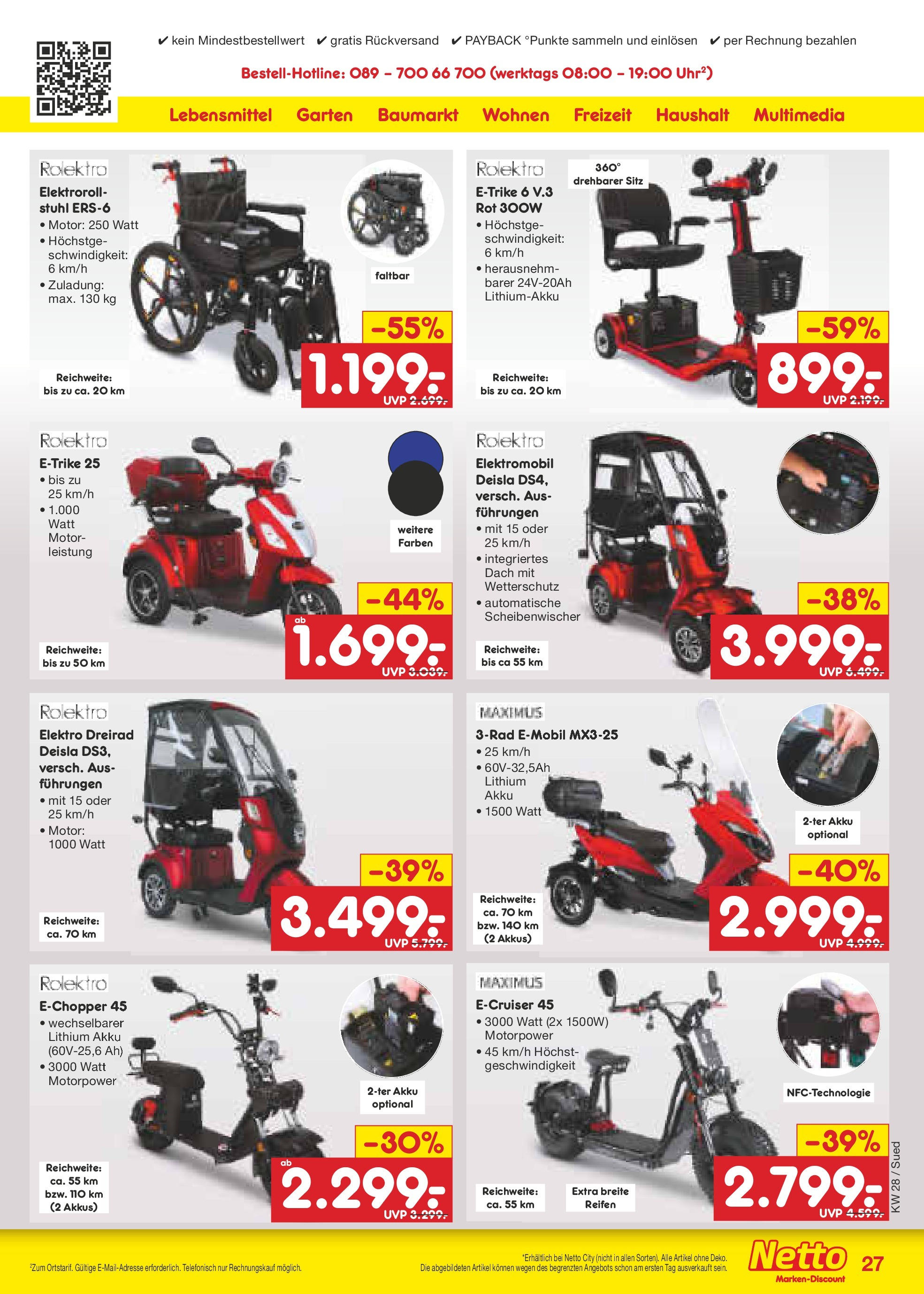 Netto Marken-Discount prospekt Lahr-Langenwinkel (ab 07.07.2025) » Angebote | Seite: 41 | Produkte: Stuhl, Scooter Netto Marken-Discount prospekt Lahr-Langenwinkel (ab 07.07.2025) » Angebote | Seite: 41 | Produkte: Stuhl, Scooter