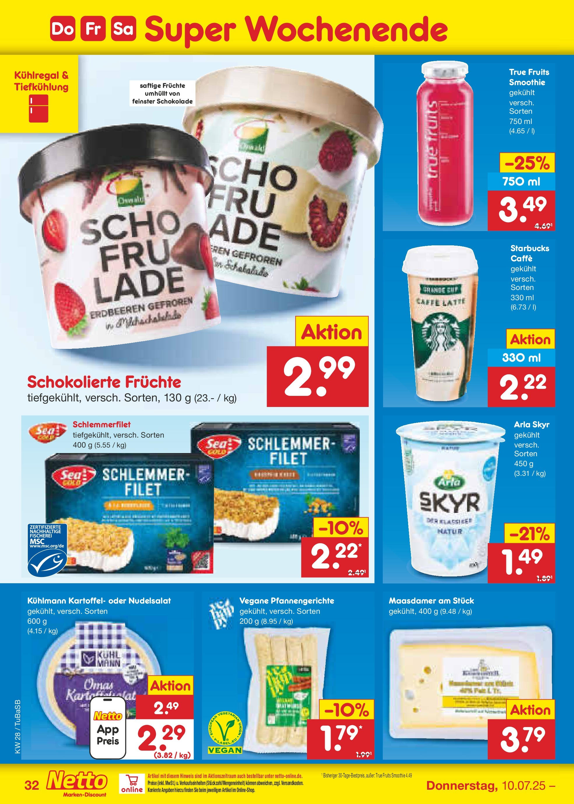 Netto Marken-Discount prospekt Lahr-Langenwinkel (ab 07.07.2025) » Angebote | Seite: 48 | Produkte: Schokolade, Starbucks, Arla skyr, Erdbeeren Netto Marken-Discount prospekt Lahr-Langenwinkel (ab 07.07.2025) » Angebote | Seite: 48 | Produkte: Schokolade, Starbucks, Arla skyr, Erdbeeren