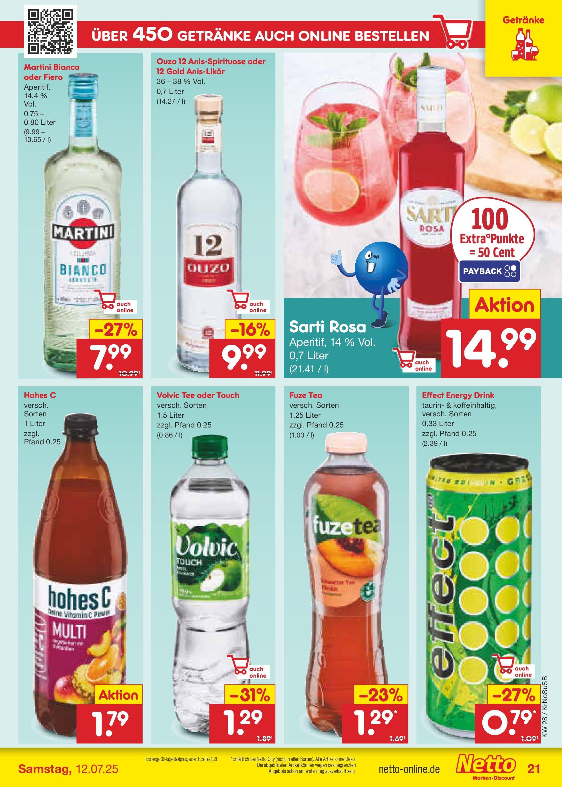 Netto Marken-Discount prospekt Jüchen (ab 06.07.2025) » Angebote | Seite: 31 | Produkte: Martini, Ouzo 12, Fuze tea, Volvic tee Netto Marken-Discount prospekt Jüchen (ab 06.07.2025) » Angebote | Seite: 31 | Produkte: Martini, Ouzo 12, Fuze tea, Volvic tee