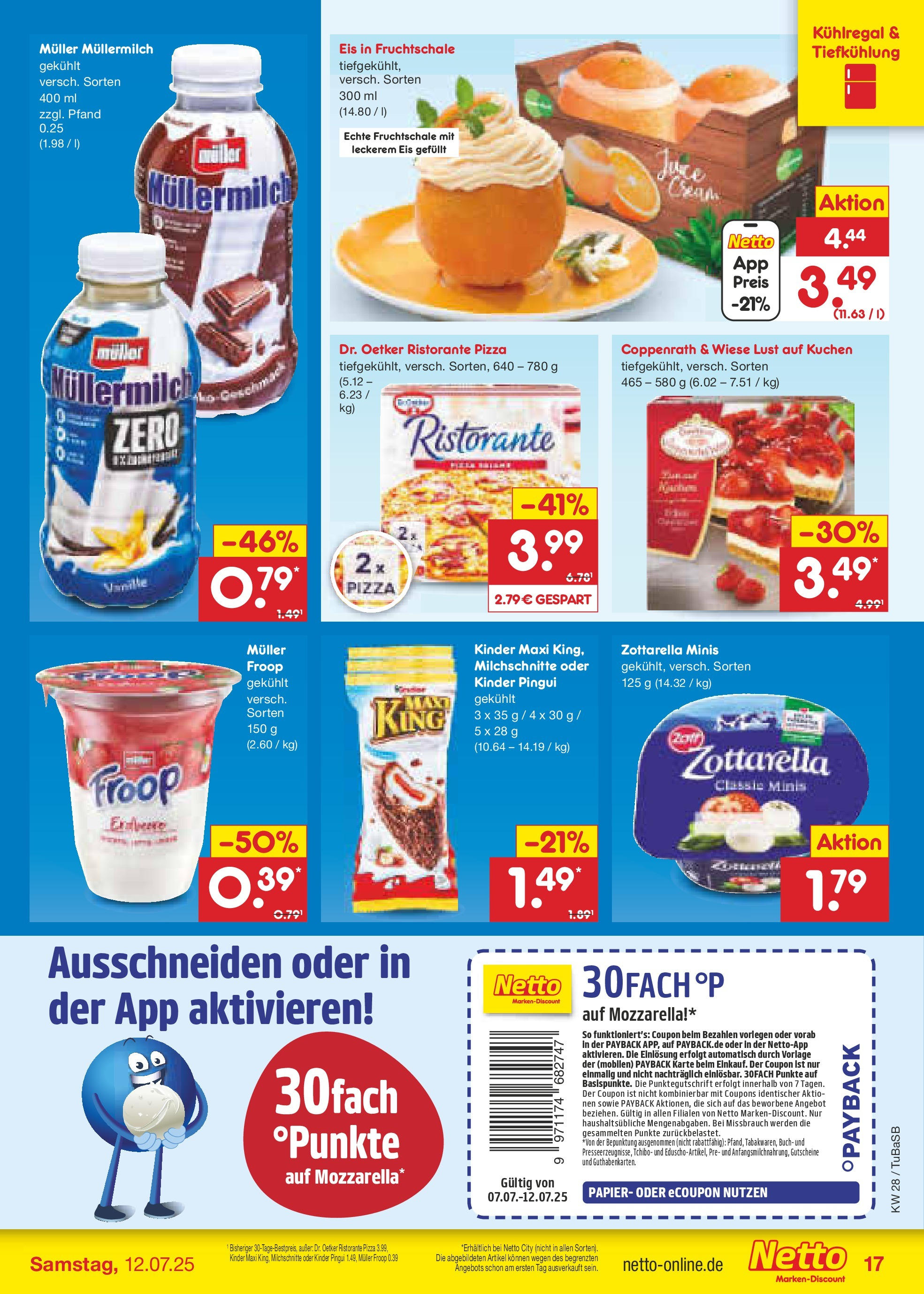 Netto Marken-Discount prospekt Lahr-Langenwinkel (ab 07.07.2025) » Angebote | Seite: 19 | Produkte: Mozzarella, Pizza, Kuchen, Muller mullermilch Netto Marken-Discount prospekt Lahr-Langenwinkel (ab 07.07.2025) » Angebote | Seite: 19 | Produkte: Mozzarella, Pizza, Kuchen, Muller mullermilch