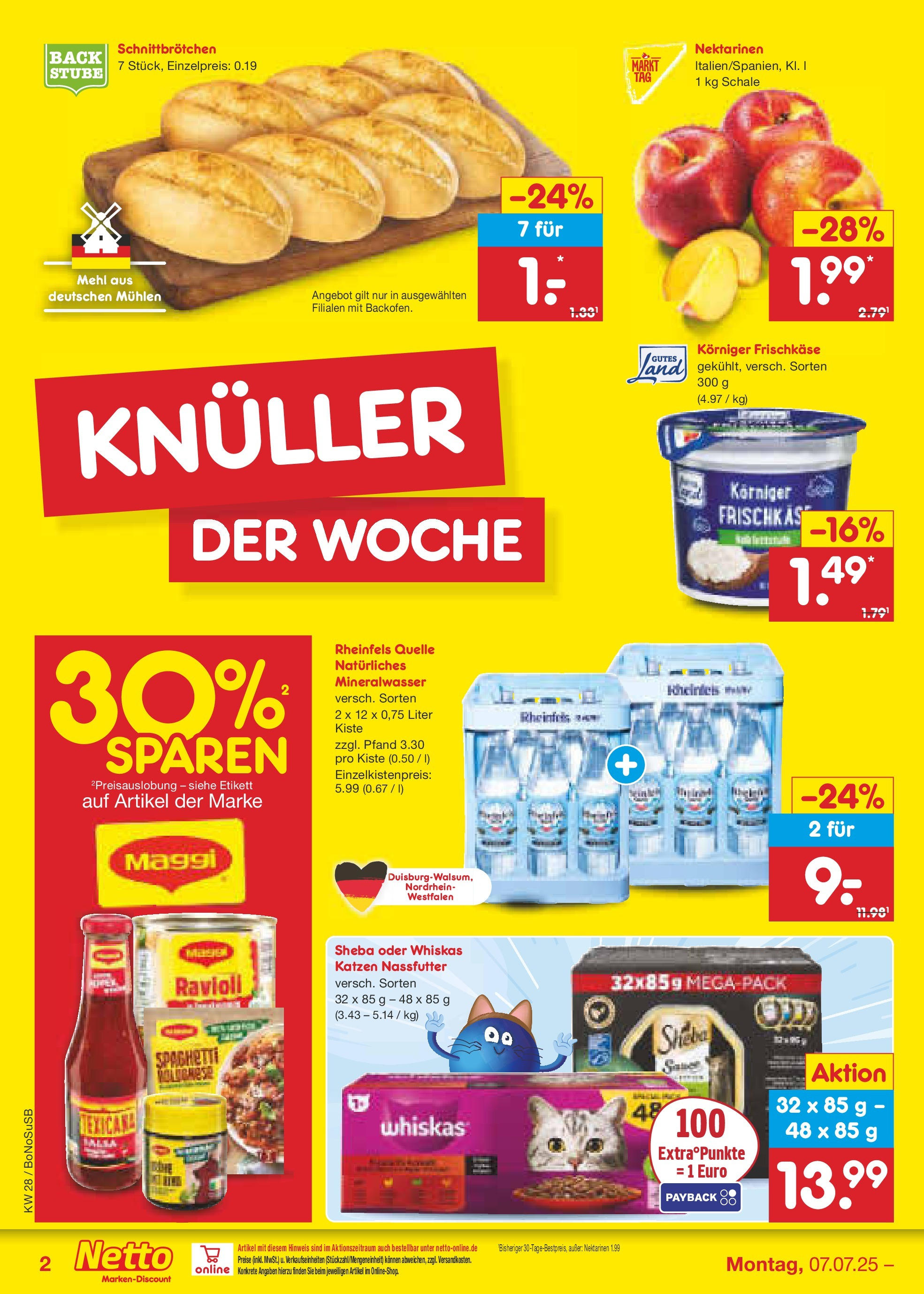 Netto Marken-Discount prospekt Stadtlohn (ab 07.07.2025) » Angebote | Seite: 2 | Produkte: Sheba, Maggi, Nektarinen, Rheinfels quelle Netto Marken-Discount prospekt Stadtlohn (ab 07.07.2025) » Angebote | Seite: 2 | Produkte: Sheba, Maggi, Nektarinen, Rheinfels quelle