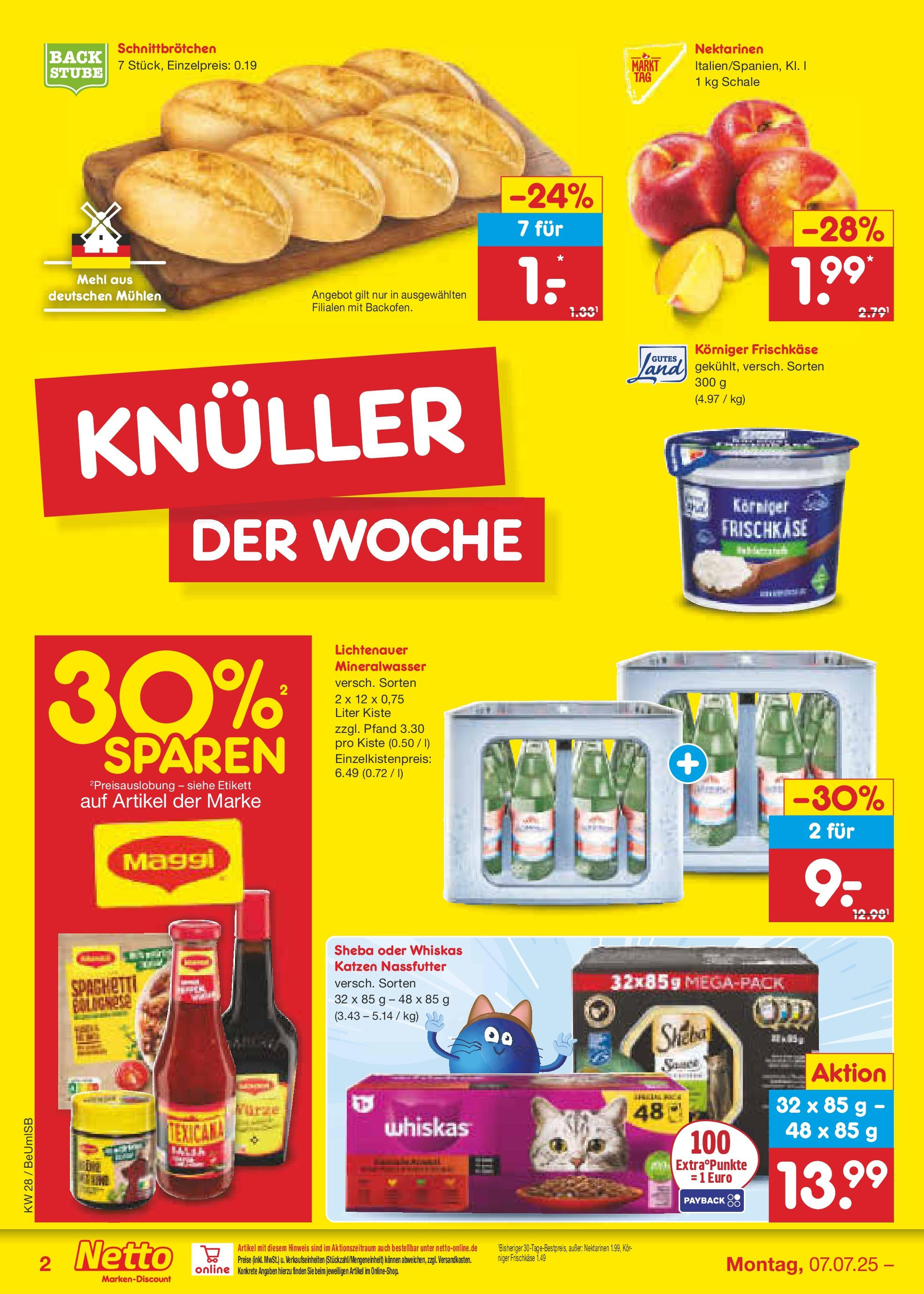 Netto Marken-Discount prospekt Kremmen (ab 07.07.2025) » Angebote | Seite: 2 | Produkte: Sheba, Maggi, Frischkase, Whiskas Netto Marken-Discount prospekt Kremmen (ab 07.07.2025) » Angebote | Seite: 2 | Produkte: Sheba, Maggi, Frischkase, Whiskas