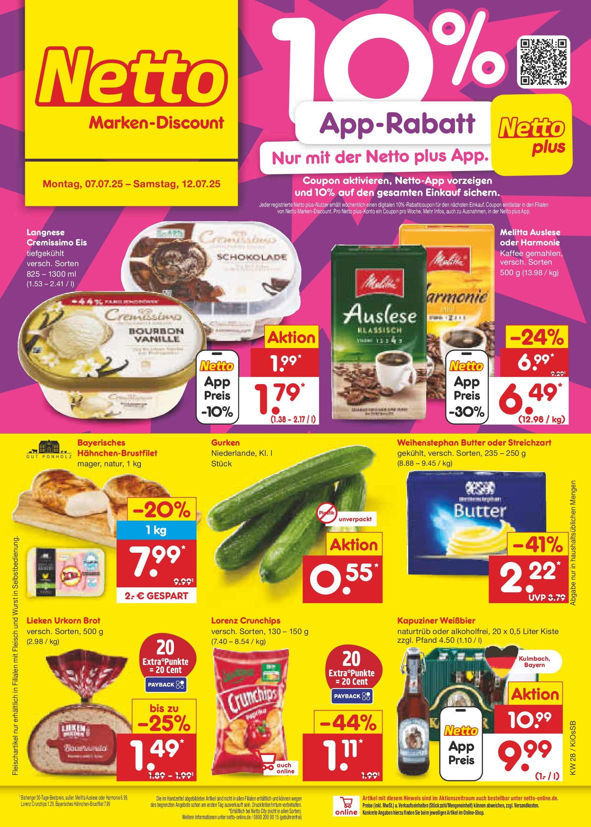 Netto Marken-Discount prospekt Oberhaid (ab 07.07.2025) » Angebote | Seite: 1 | Produkte: Weihenstephan butter, Wurst, Lorenz crunchips, Bourbon Netto Marken-Discount prospekt Oberhaid (ab 07.07.2025) » Angebote | Seite: 1 | Produkte: Weihenstephan butter, Wurst, Lorenz crunchips, Bourbon