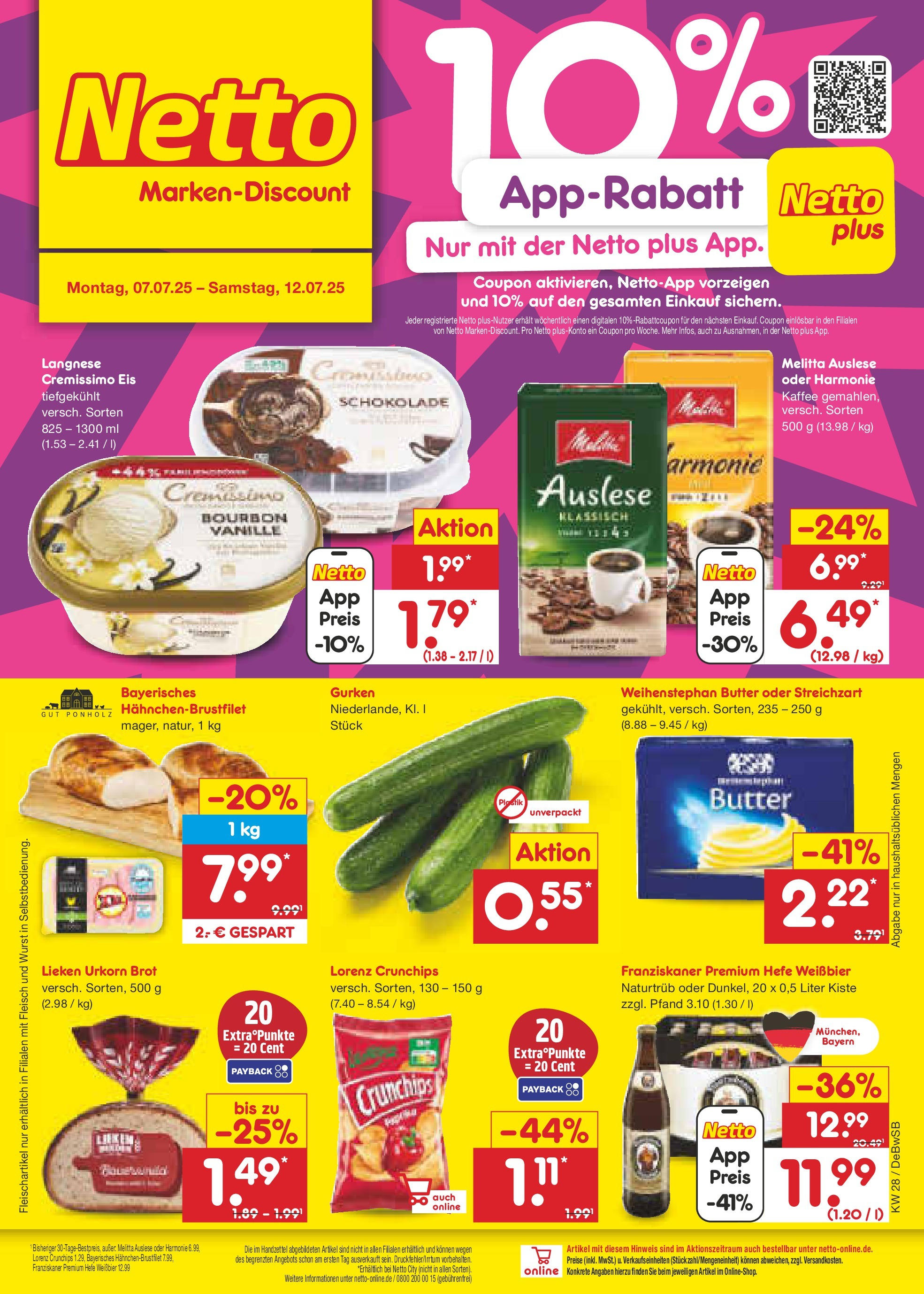 Netto Marken-Discount prospekt Waiblingen-Bittenfeld (ab 07.07.2025) » Angebote | Seite: 1 | Produkte: Melitta, Melitta kaffee, Brot, Eis Netto Marken-Discount prospekt Waiblingen-Bittenfeld (ab 07.07.2025) » Angebote | Seite: 1 | Produkte: Melitta, Melitta kaffee, Brot, Eis