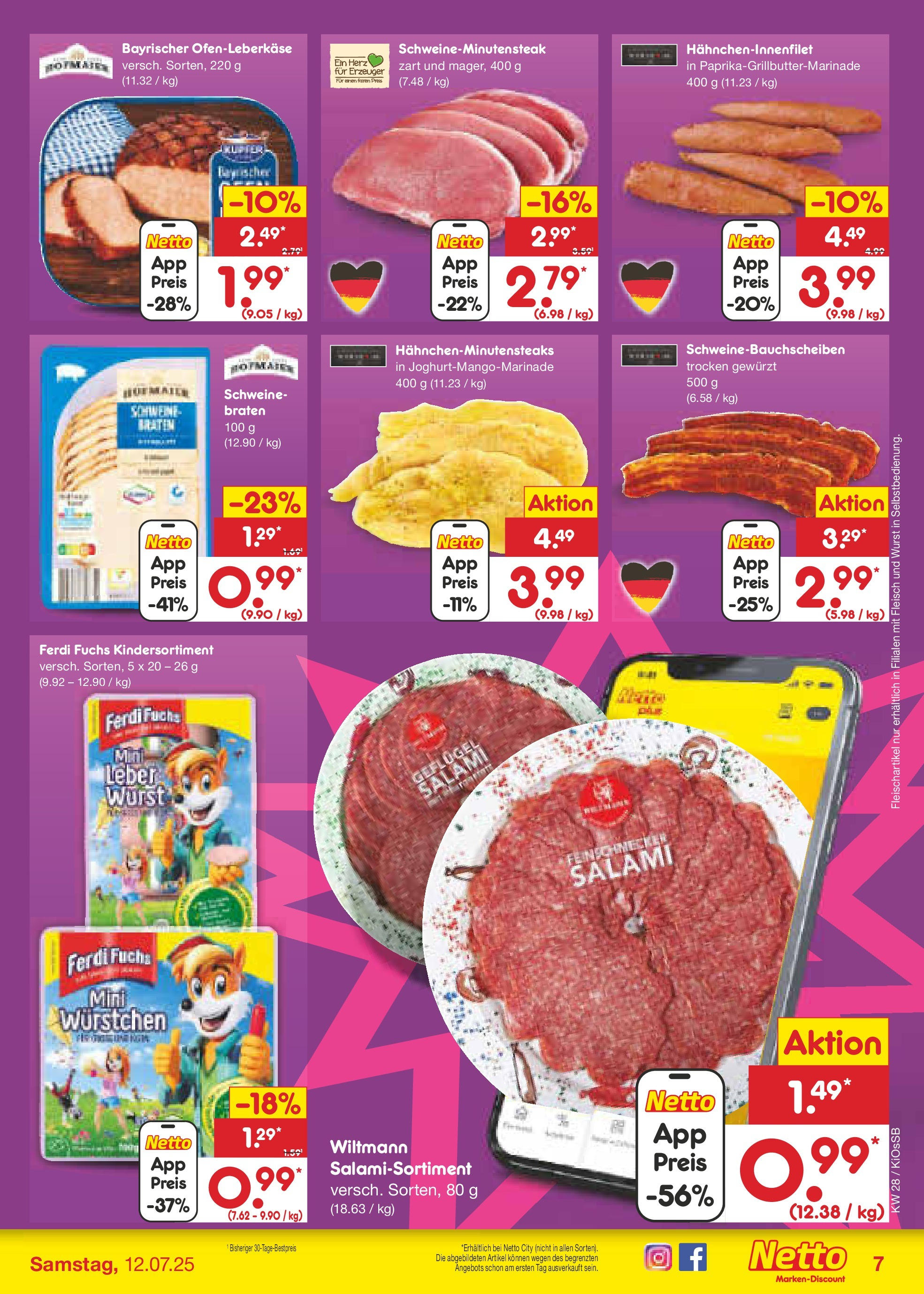 Netto Marken-Discount prospekt Oberhaid (ab 07.07.2025) » Angebote | Seite: 9 | Produkte: Wurst, Salami, Steak, Fleisch Netto Marken-Discount prospekt Oberhaid (ab 07.07.2025) » Angebote | Seite: 9 | Produkte: Wurst, Salami, Steak, Fleisch