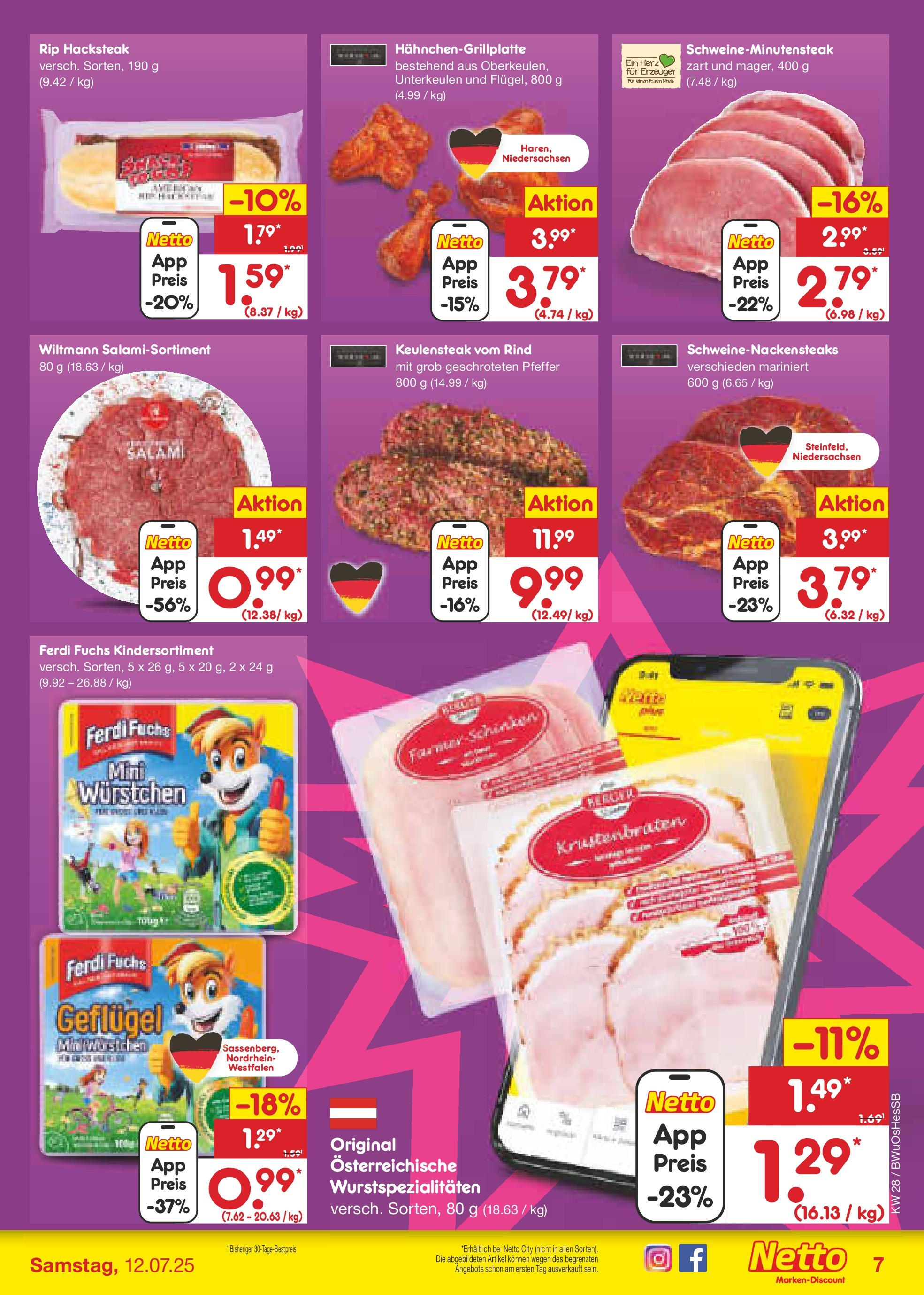 Netto Marken-Discount prospekt Osterode (ab 07.07.2025) » Angebote | Seite: 9 | Produkte: Pfeffer, Salami, Schinken, Steak Netto Marken-Discount prospekt Osterode (ab 07.07.2025) » Angebote | Seite: 9 | Produkte: Pfeffer, Salami, Schinken, Steak