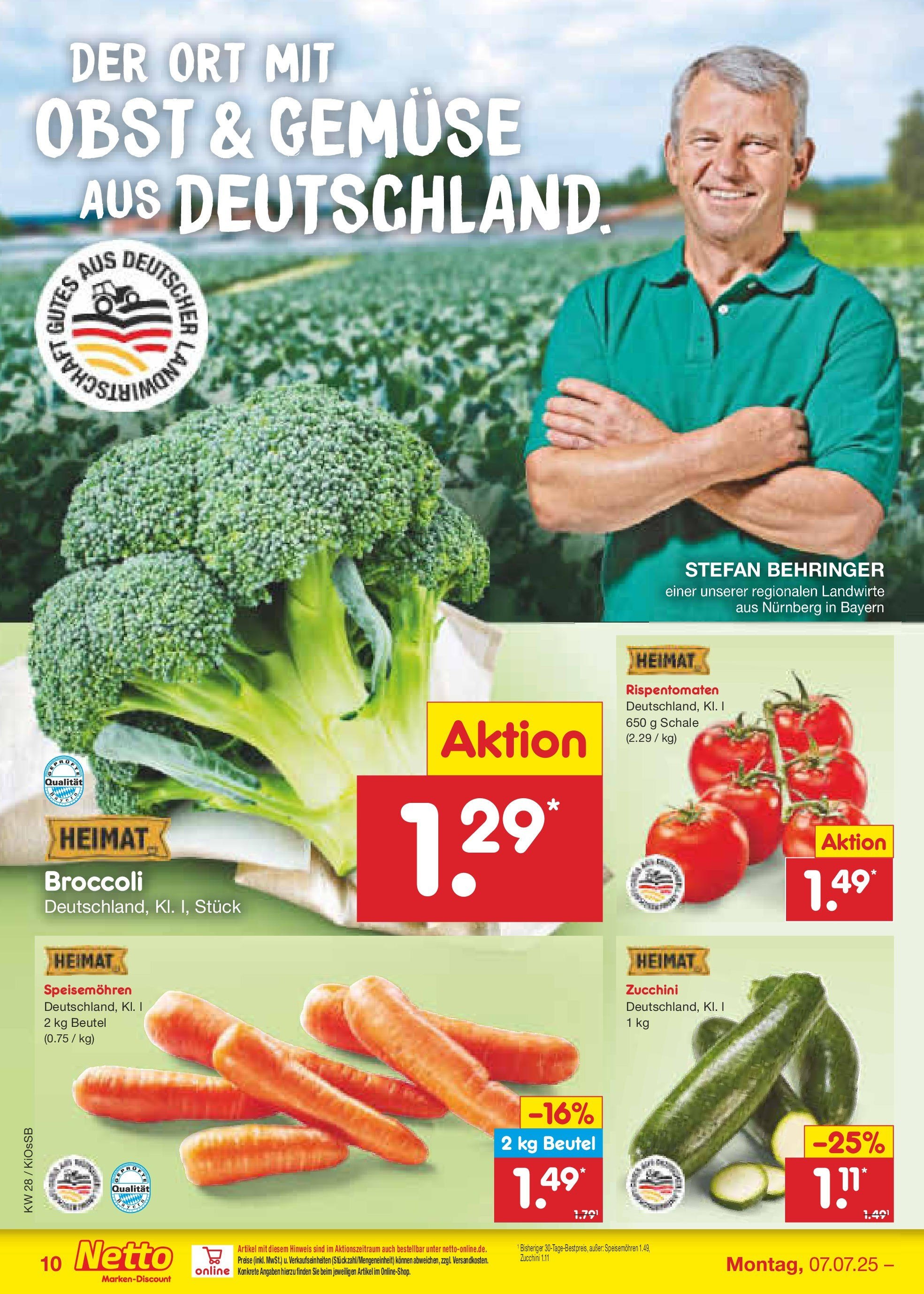 Netto Marken-Discount prospekt Oberhaid (ab 07.07.2025) » Angebote | Seite: 12 | Produkte: Gemüse, Obst, Zucchini Netto Marken-Discount prospekt Oberhaid (ab 07.07.2025) » Angebote | Seite: 12 | Produkte: Gemüse, Obst, Zucchini