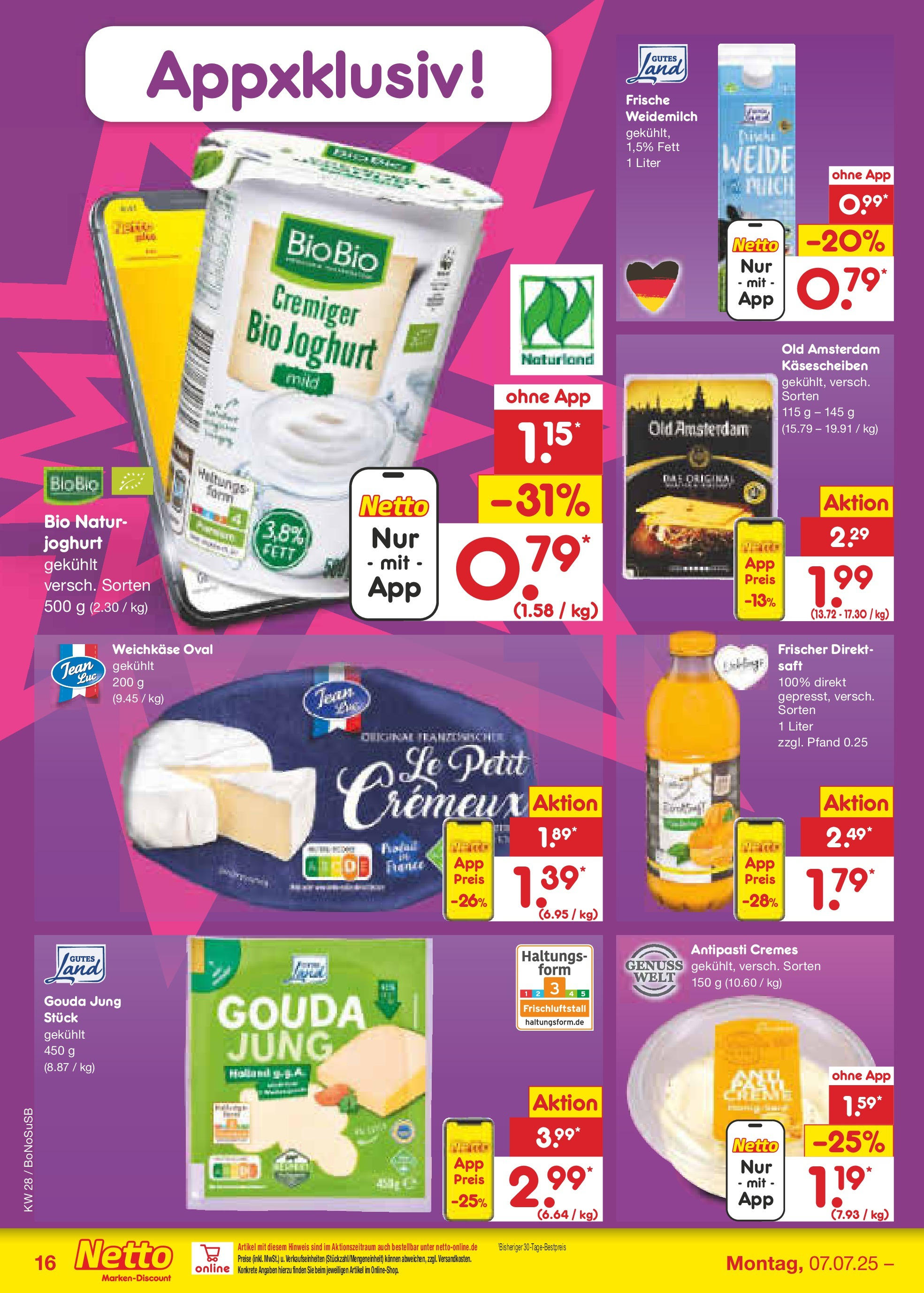 Netto Marken-Discount prospekt Stadtlohn (ab 07.07.2025) » Angebote | Seite: 18 | Produkte: Joghurt, Gouda, Saft Netto Marken-Discount prospekt Stadtlohn (ab 07.07.2025) » Angebote | Seite: 18 | Produkte: Joghurt, Gouda, Saft