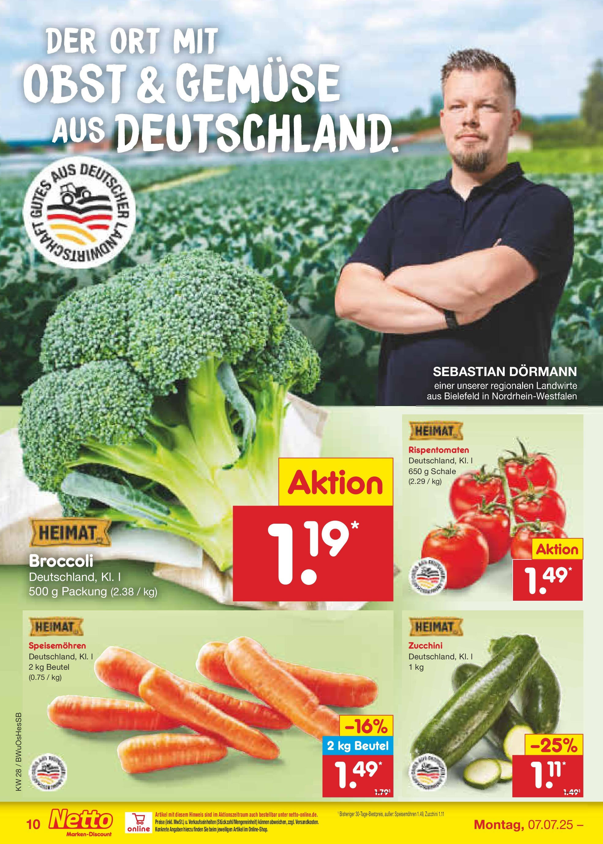 Netto Marken-Discount prospekt Osterode (ab 07.07.2025) » Angebote | Seite: 12 | Produkte: Gemüse, Obst, Zucchini Netto Marken-Discount prospekt Osterode (ab 07.07.2025) » Angebote | Seite: 12 | Produkte: Gemüse, Obst, Zucchini