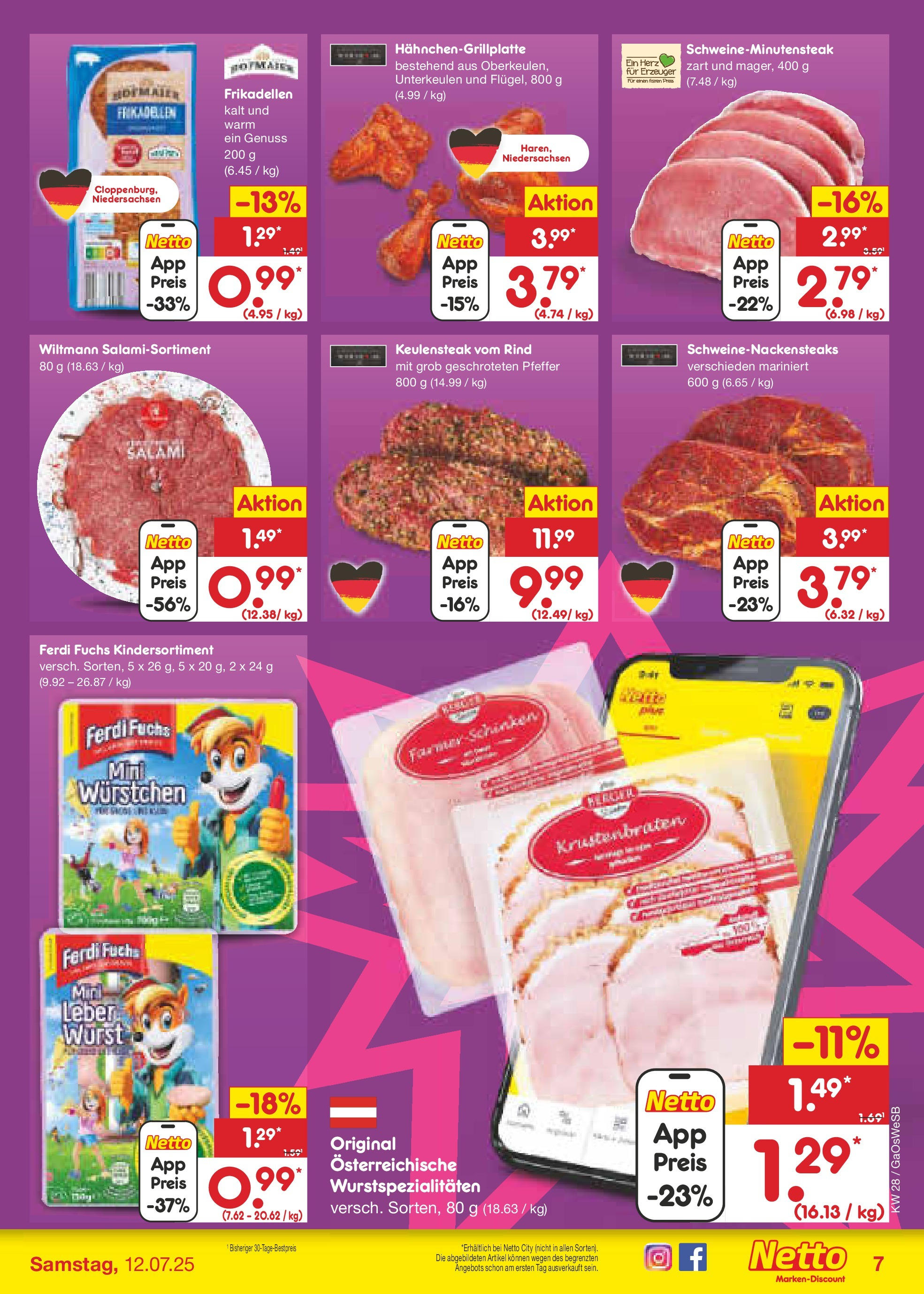 Netto Marken-Discount prospekt Moormerland (ab 07.07.2025) » Angebote | Seite: 9 | Produkte: Krustenbraten, Pfeffer, Salami, Schinken Netto Marken-Discount prospekt Moormerland (ab 07.07.2025) » Angebote | Seite: 9 | Produkte: Krustenbraten, Pfeffer, Salami, Schinken