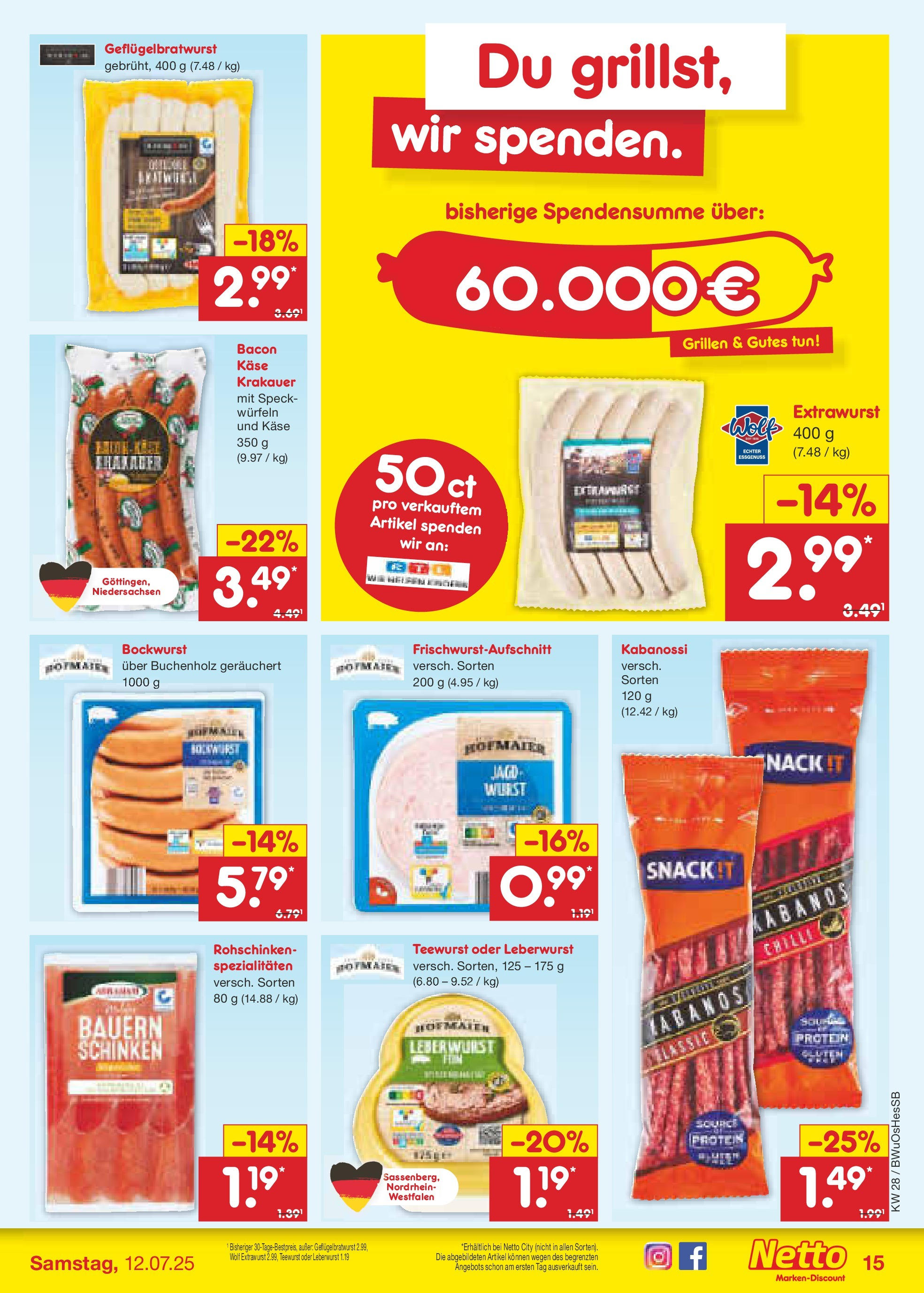 Netto Marken-Discount prospekt Osterode (ab 07.07.2025) » Angebote | Seite: 17 | Produkte: Bockwurst, Käse, Wurst, Schinken Netto Marken-Discount prospekt Osterode (ab 07.07.2025) » Angebote | Seite: 17 | Produkte: Bockwurst, Käse, Wurst, Schinken