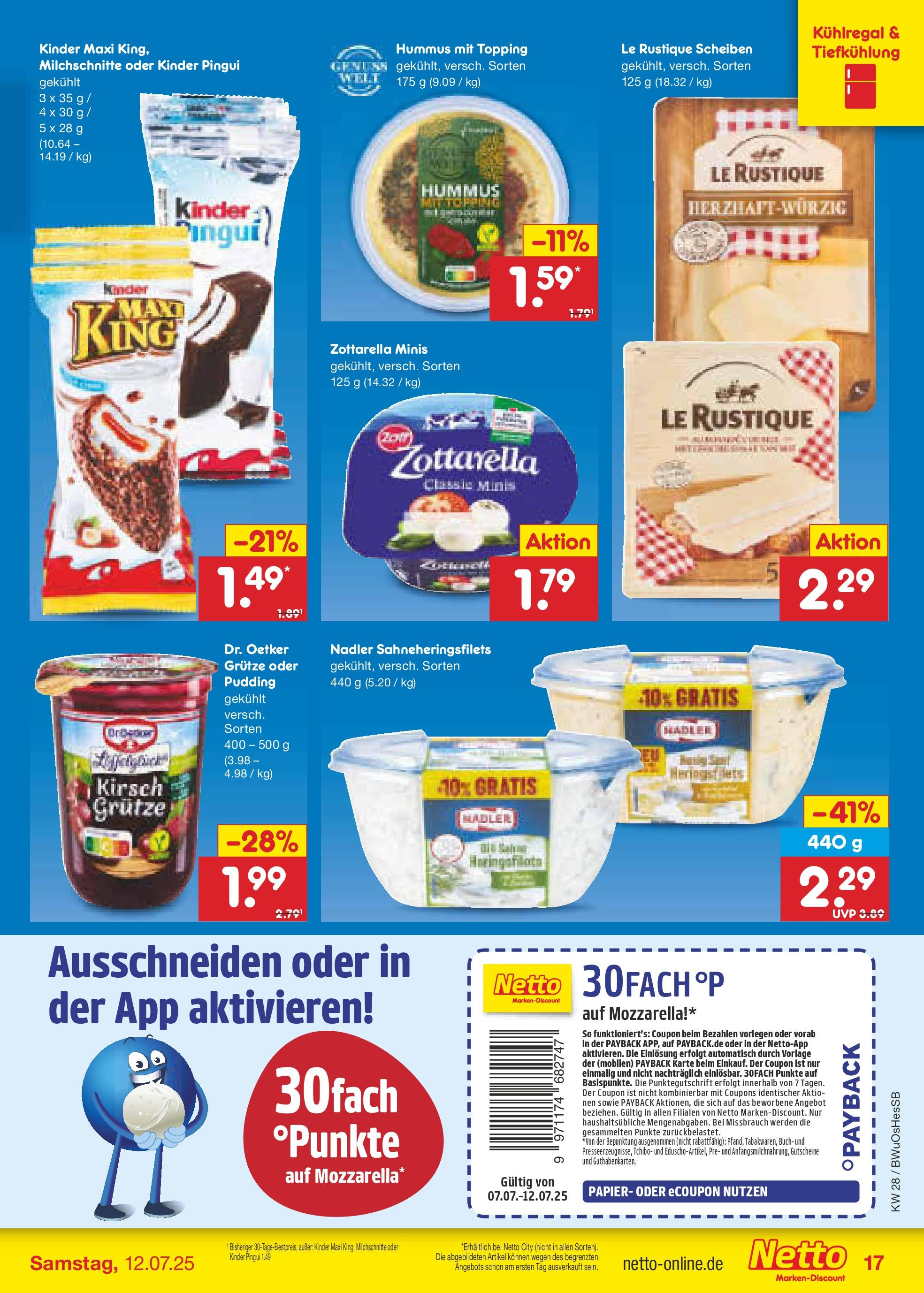 Netto Marken-Discount prospekt Osterode (ab 07.07.2025) » Angebote | Seite: 19 | Produkte: Mozzarella, Pudding, Radler Netto Marken-Discount prospekt Osterode (ab 07.07.2025) » Angebote | Seite: 19 | Produkte: Mozzarella, Pudding, Radler