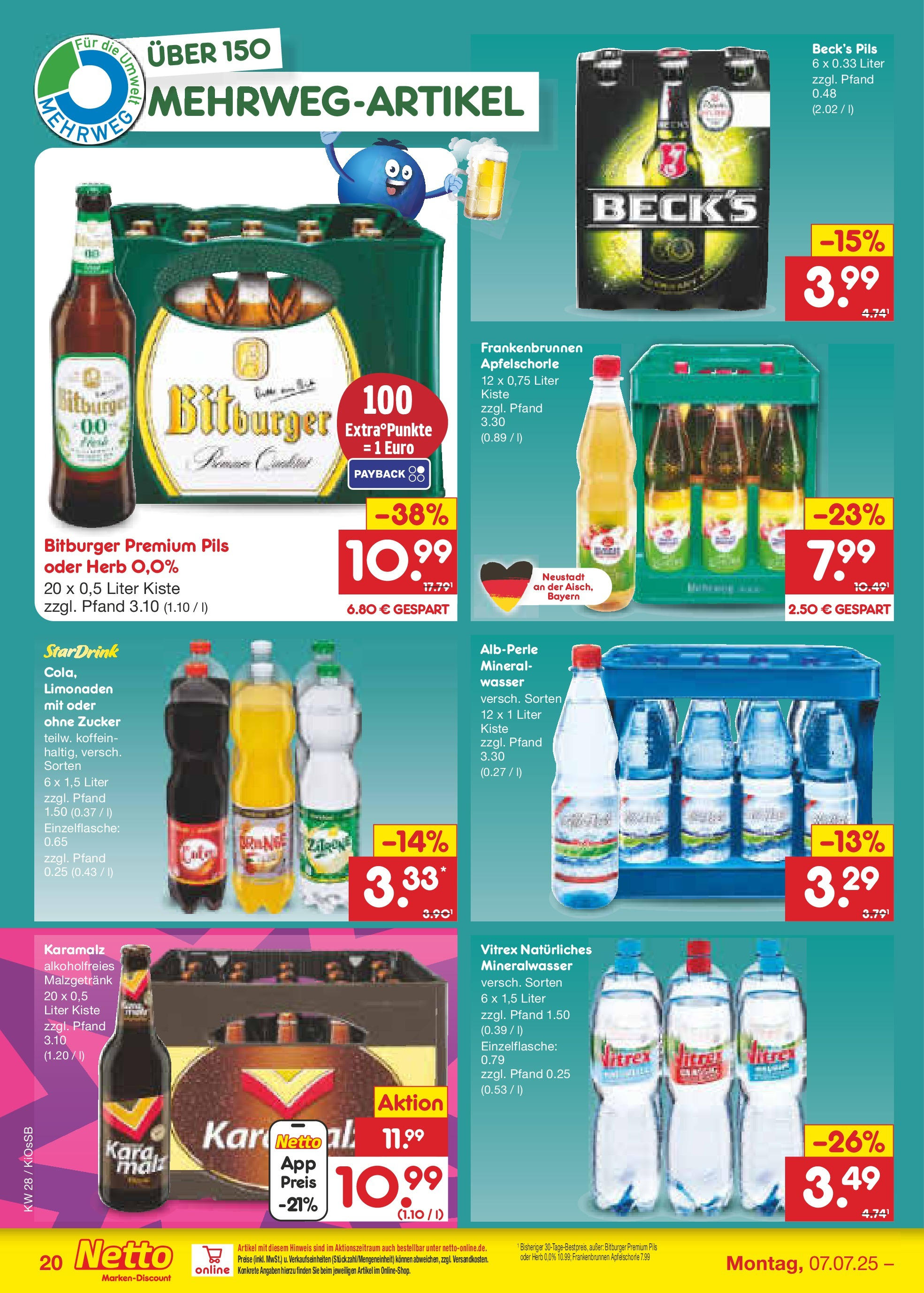Netto Marken-Discount prospekt Oberhaid (ab 07.07.2025) » Angebote | Seite: 30 | Produkte: Bitburger, Pils, Apple, Wasser Netto Marken-Discount prospekt Oberhaid (ab 07.07.2025) » Angebote | Seite: 30 | Produkte: Bitburger, Pils, Apple, Wasser