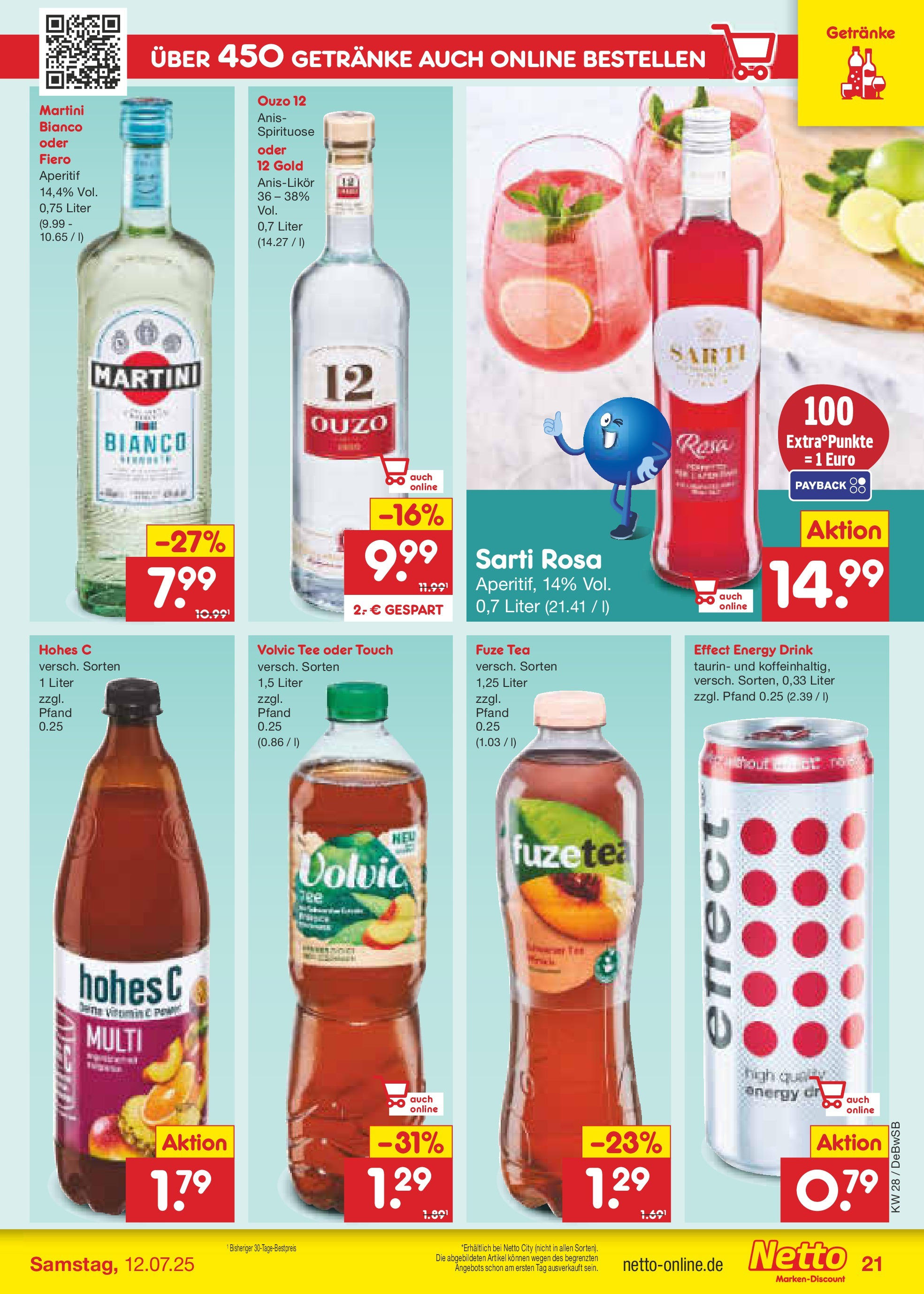 Netto Marken-Discount prospekt Waiblingen-Bittenfeld (ab 07.07.2025) » Angebote | Seite: 31 | Produkte: Ouzo 12, Volvic tee, Hohes c, Tee Netto Marken-Discount prospekt Waiblingen-Bittenfeld (ab 07.07.2025) » Angebote | Seite: 31 | Produkte: Ouzo 12, Volvic tee, Hohes c, Tee