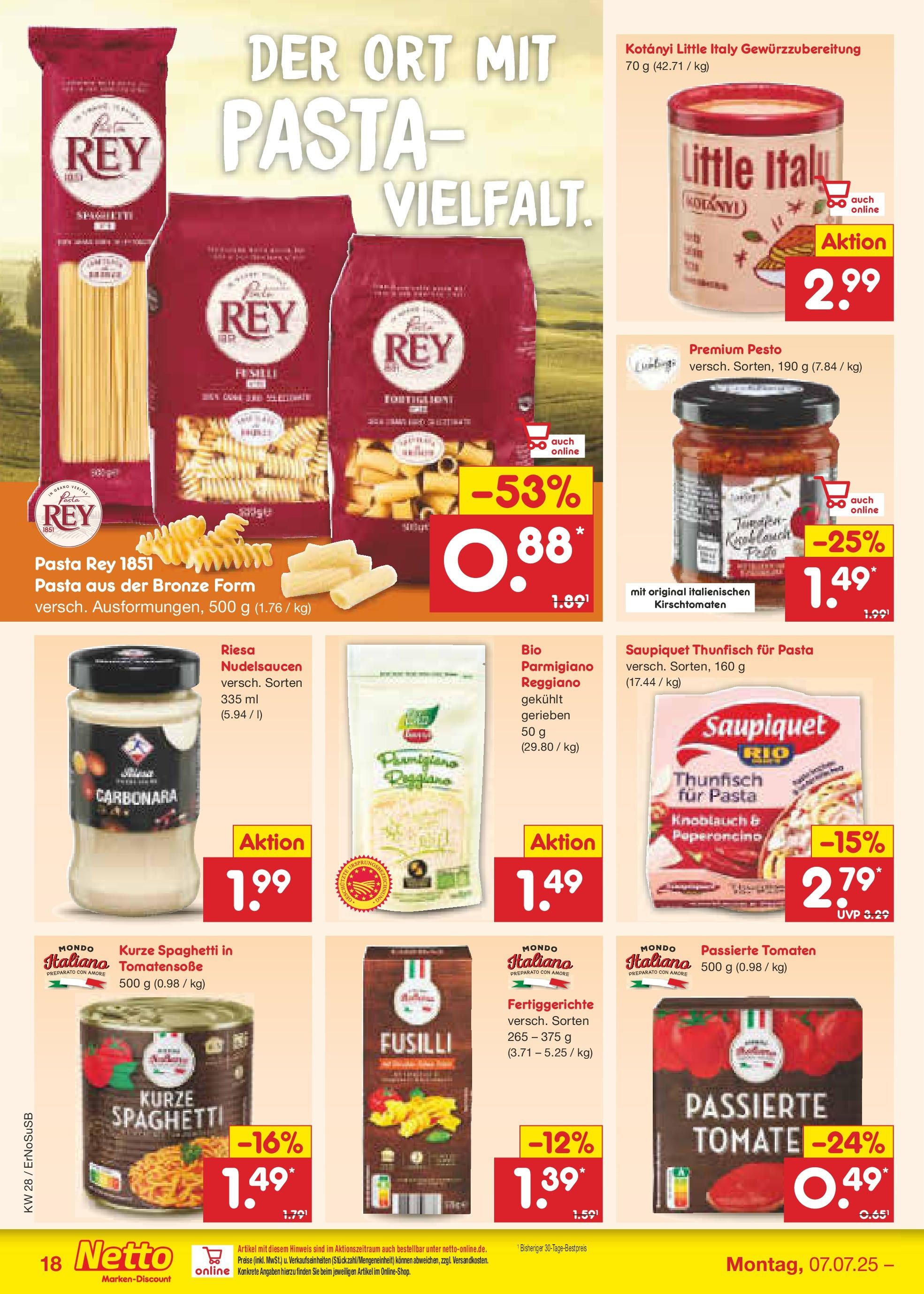 Netto Marken-Discount prospekt Nordhausen (ab 07.07.2025) » Angebote | Seite: 30 | Produkte: Tomaten, Fertiggerichte, Knoblauch, Pasta Netto Marken-Discount prospekt Nordhausen (ab 07.07.2025) » Angebote | Seite: 30 | Produkte: Tomaten, Fertiggerichte, Knoblauch, Pasta