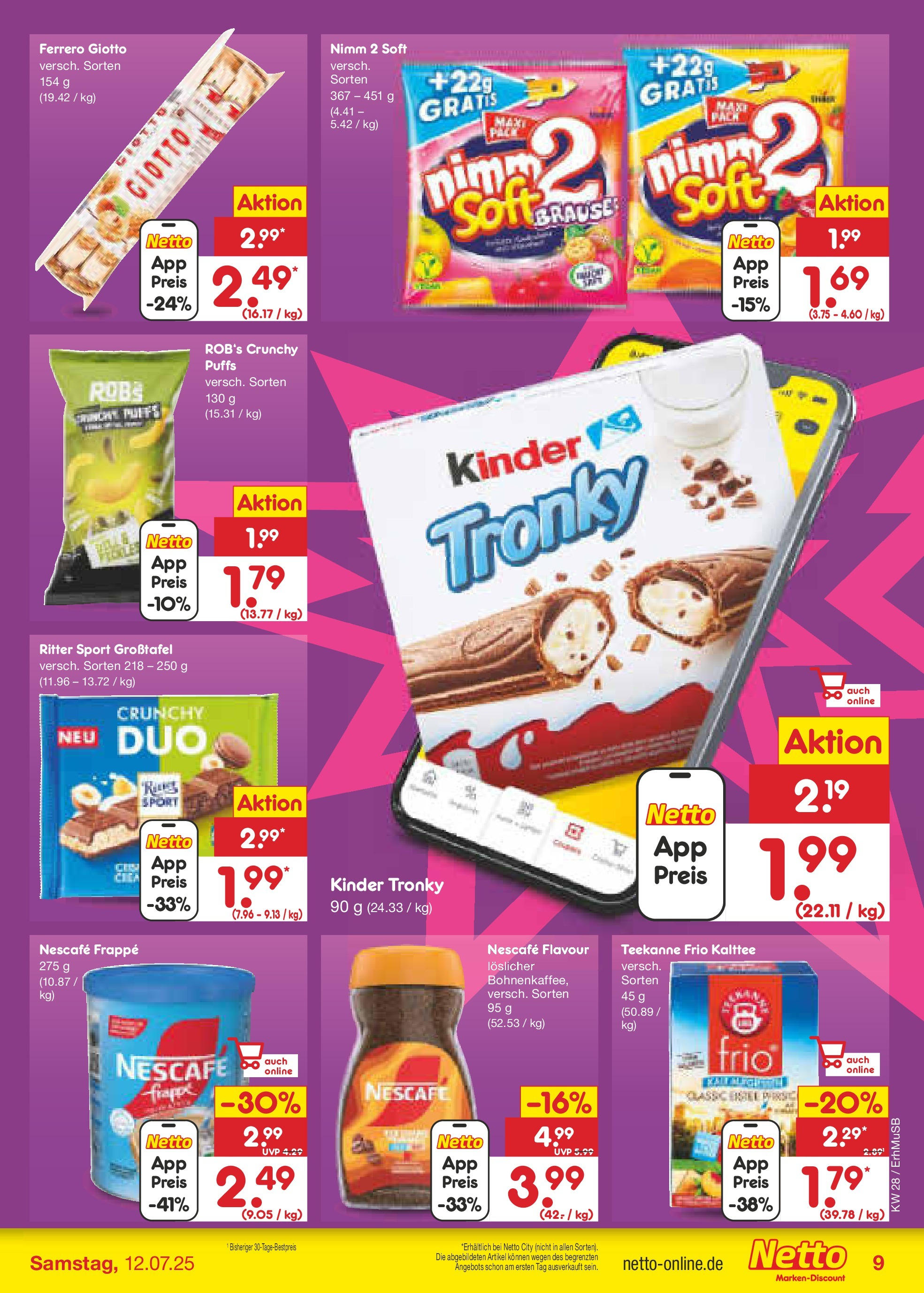 Netto Marken-Discount prospekt München (ab 07.07.2025) » Angebote | Seite: 11 | Produkte: Nescafe, Ritter sport, Teekanne Netto Marken-Discount prospekt München (ab 07.07.2025) » Angebote | Seite: 11 | Produkte: Nescafe, Ritter sport, Teekanne