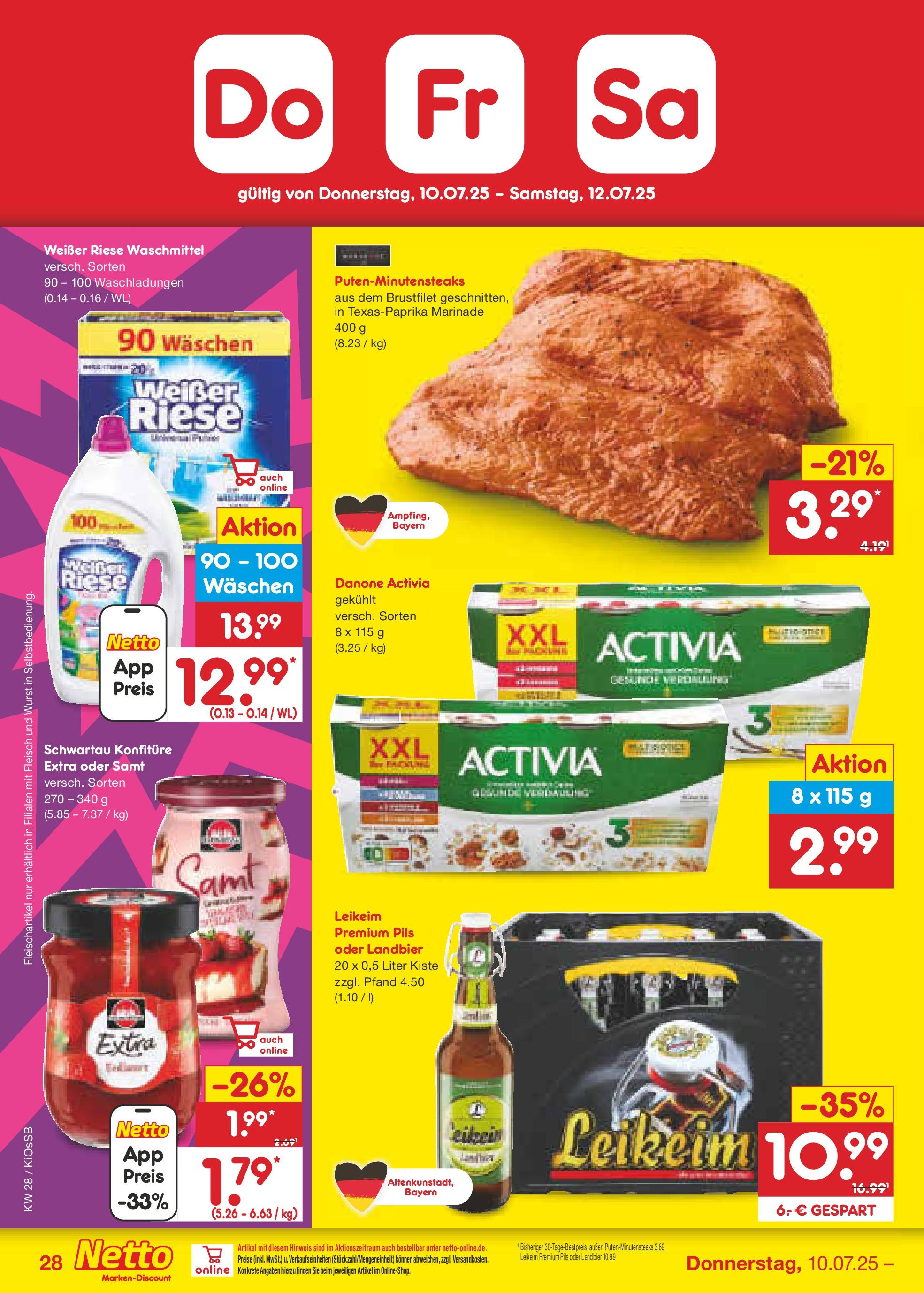 Netto Marken-Discount prospekt Oberhaid (ab 07.07.2025) » Angebote | Seite: 44 | Produkte: Activia, Pils, Waschmittel, Wurst Netto Marken-Discount prospekt Oberhaid (ab 07.07.2025) » Angebote | Seite: 44 | Produkte: Activia, Pils, Waschmittel, Wurst