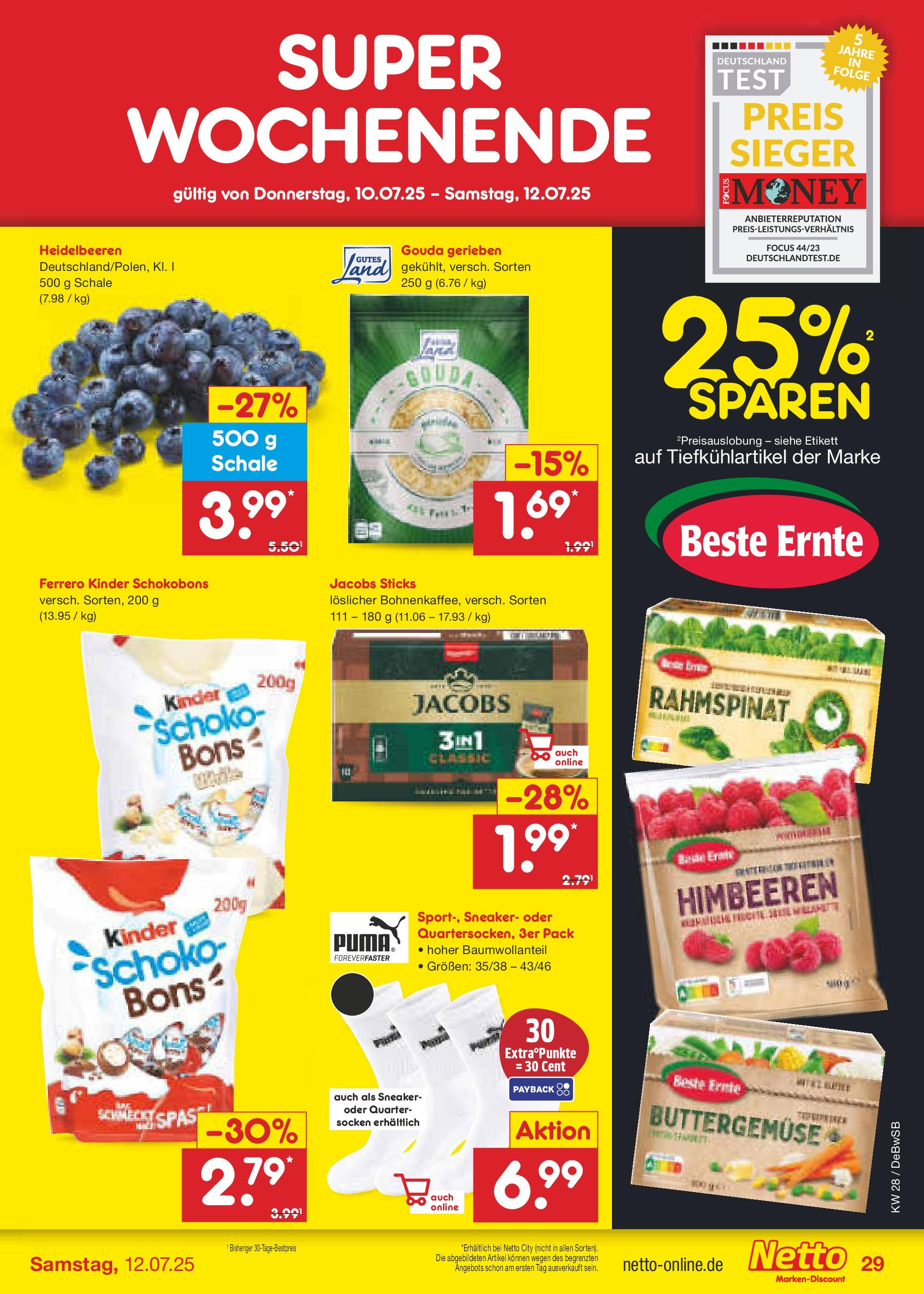 Netto Marken-Discount prospekt Waiblingen-Bittenfeld (ab 07.07.2025) » Angebote | Seite: 45 | Produkte: Himbeeren, Gouda, Heidelbeeren, Socken Netto Marken-Discount prospekt Waiblingen-Bittenfeld (ab 07.07.2025) » Angebote | Seite: 45 | Produkte: Himbeeren, Gouda, Heidelbeeren, Socken