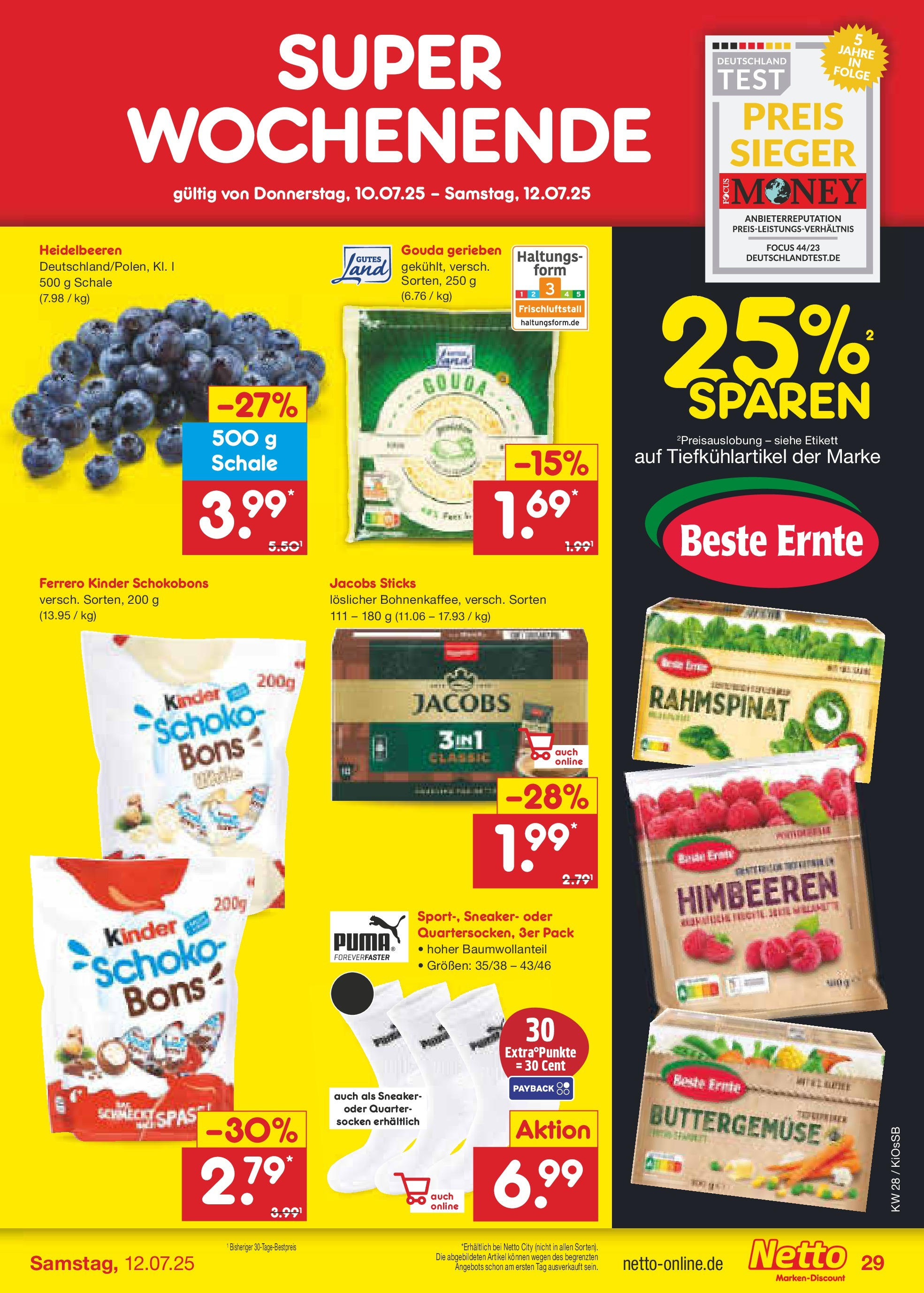 Netto Marken-Discount prospekt Oberhaid (ab 07.07.2025) » Angebote | Seite: 45 | Produkte: Himbeeren, Butter, Gouda, Heidelbeeren Netto Marken-Discount prospekt Oberhaid (ab 07.07.2025) » Angebote | Seite: 45 | Produkte: Himbeeren, Butter, Gouda, Heidelbeeren