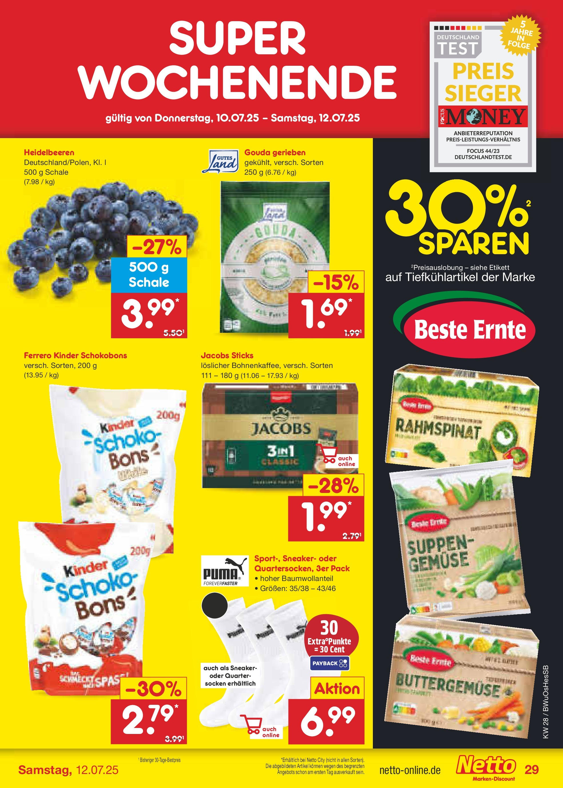 Netto Marken-Discount prospekt Osterode (ab 07.07.2025) » Angebote | Seite: 45 | Produkte: Butter, Heidelbeeren, Gemüse, Socken Netto Marken-Discount prospekt Osterode (ab 07.07.2025) » Angebote | Seite: 45 | Produkte: Butter, Heidelbeeren, Gemüse, Socken