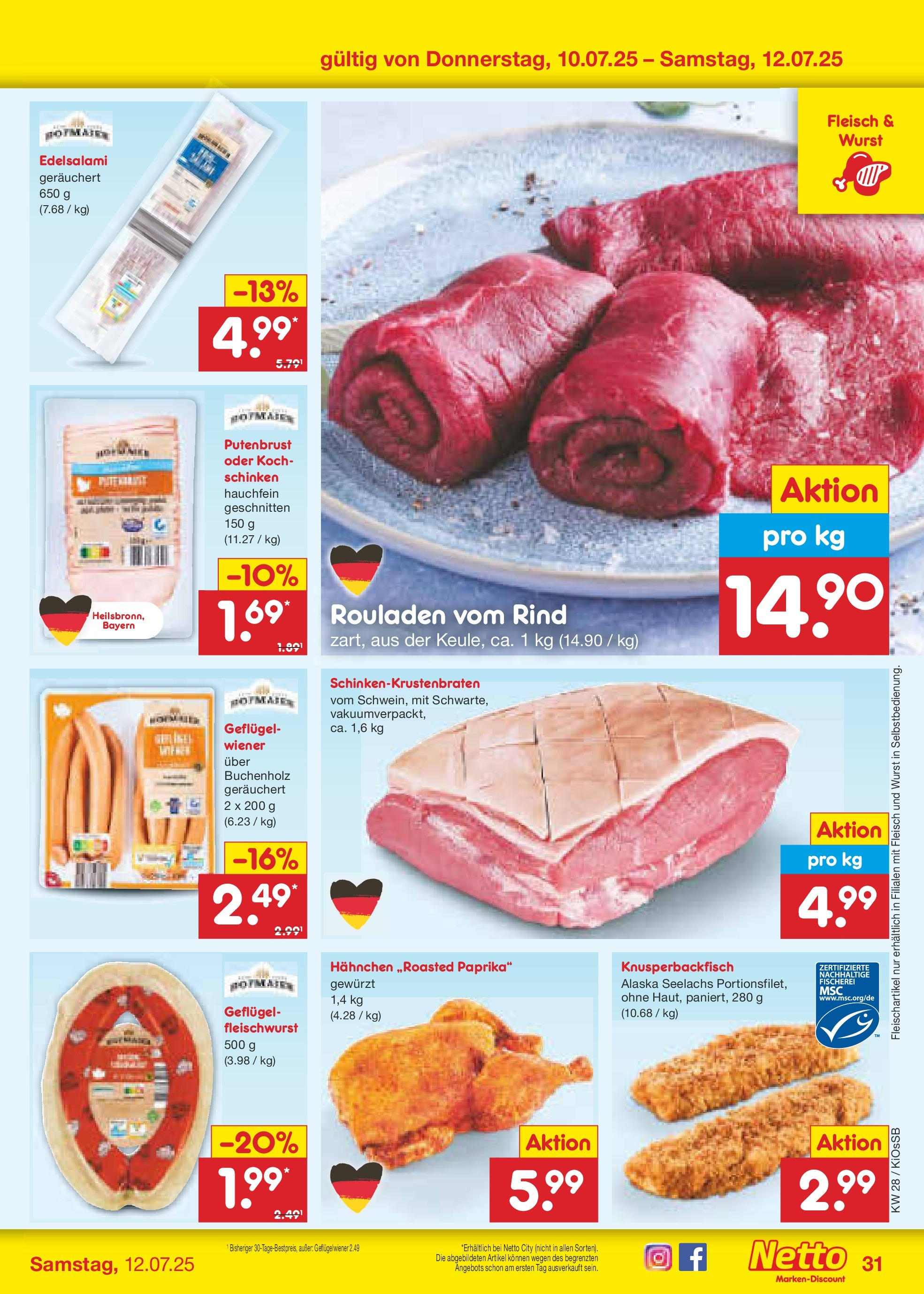 Netto Marken-Discount prospekt Oberhaid (ab 07.07.2025) » Angebote | Seite: 47 | Produkte: Paprika, Wurst, Schinken, Fleisch Netto Marken-Discount prospekt Oberhaid (ab 07.07.2025) » Angebote | Seite: 47 | Produkte: Paprika, Wurst, Schinken, Fleisch