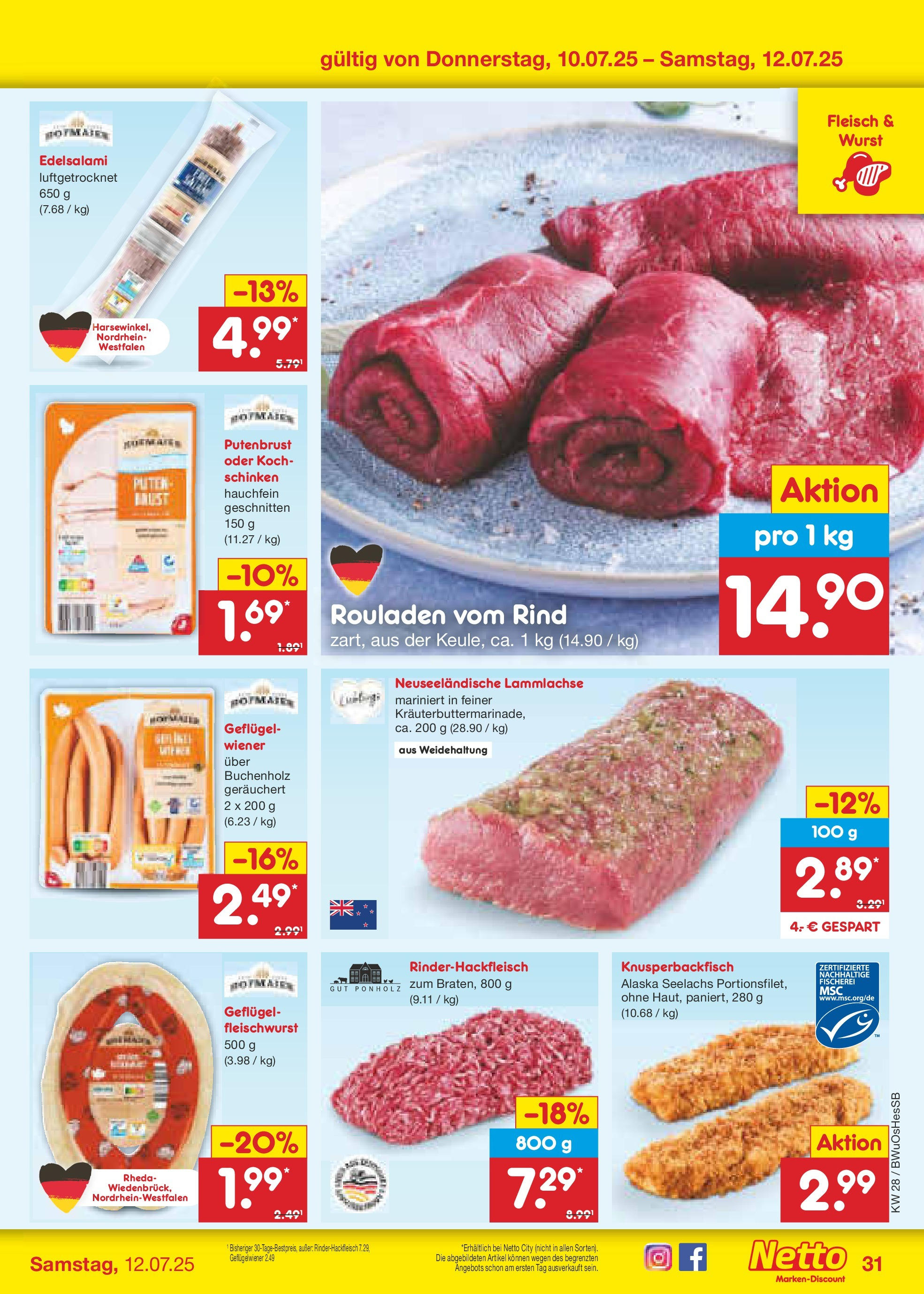 Netto Marken-Discount prospekt Osterode (ab 07.07.2025) » Angebote | Seite: 47 | Produkte: Wurst, Schinken, Fleisch Netto Marken-Discount prospekt Osterode (ab 07.07.2025) » Angebote | Seite: 47 | Produkte: Wurst, Schinken, Fleisch