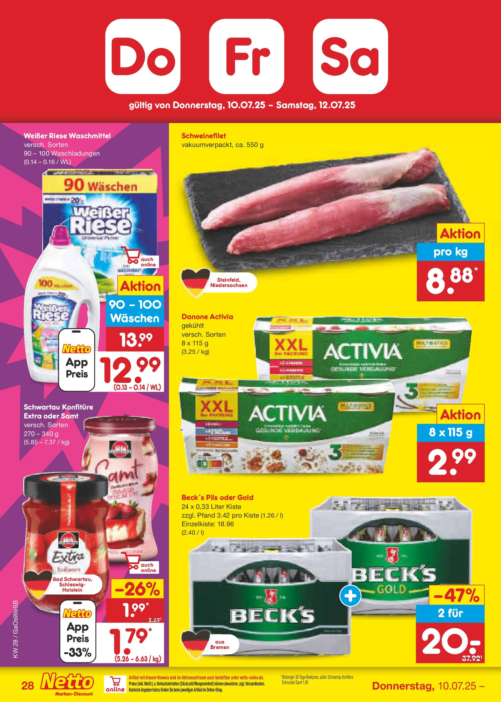 Netto Marken-Discount prospekt Moormerland (ab 07.07.2025) » Angebote | Seite: 44 | Produkte: Activia, Bad, Pils, Waschmittel Netto Marken-Discount prospekt Moormerland (ab 07.07.2025) » Angebote | Seite: 44 | Produkte: Activia, Bad, Pils, Waschmittel