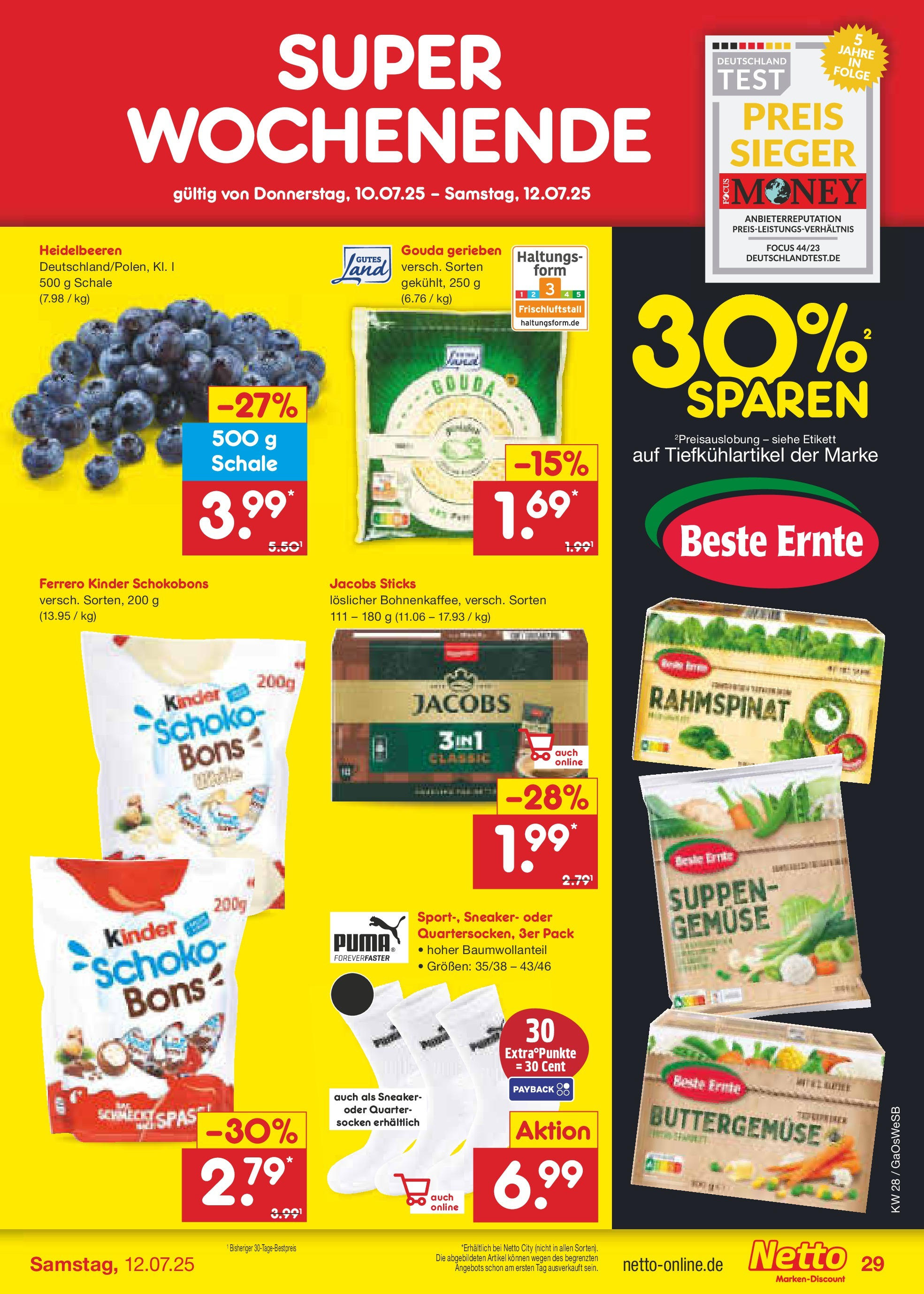 Netto Marken-Discount prospekt Moormerland (ab 07.07.2025) » Angebote | Seite: 45 | Produkte: Gouda, Heidelbeeren, Gemüse, Socken Netto Marken-Discount prospekt Moormerland (ab 07.07.2025) » Angebote | Seite: 45 | Produkte: Gouda, Heidelbeeren, Gemüse, Socken
