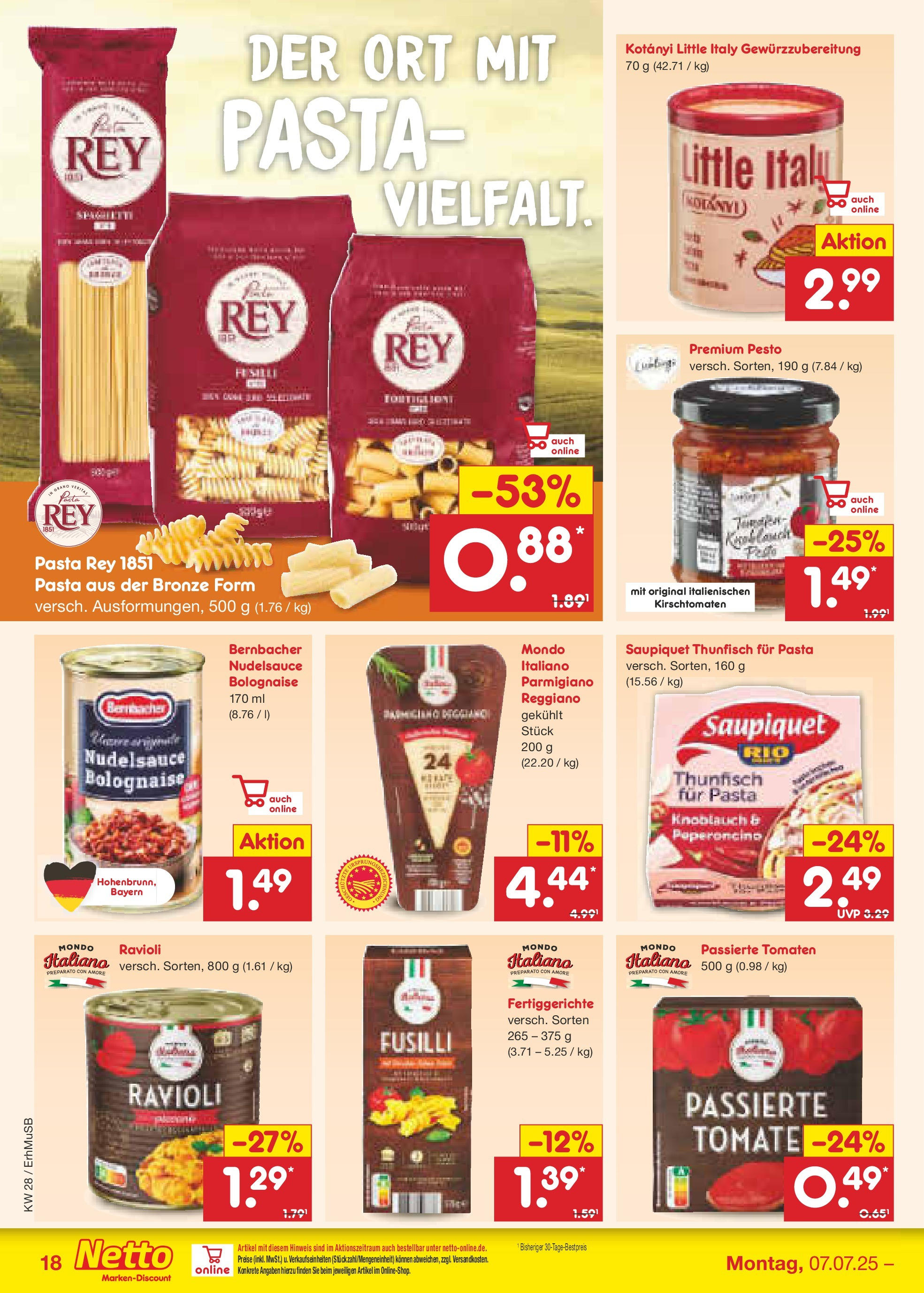 Netto Marken-Discount prospekt München (ab 07.07.2025) » Angebote | Seite: 24 | Produkte: Thunfisch, Tomaten, Fertiggerichte, Pasta Netto Marken-Discount prospekt München (ab 07.07.2025) » Angebote | Seite: 24 | Produkte: Thunfisch, Tomaten, Fertiggerichte, Pasta