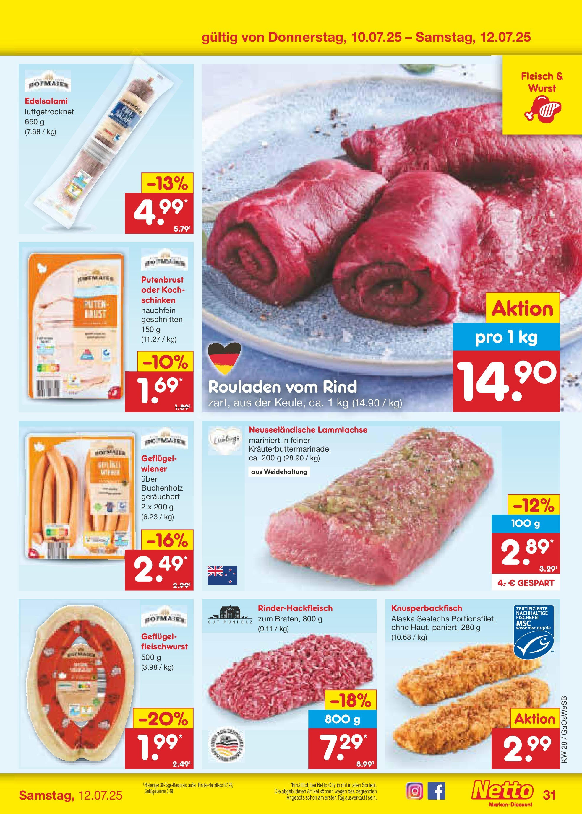 Netto Marken-Discount prospekt Moormerland (ab 07.07.2025) » Angebote | Seite: 47 | Produkte: Wurst, Schinken, Fleisch Netto Marken-Discount prospekt Moormerland (ab 07.07.2025) » Angebote | Seite: 47 | Produkte: Wurst, Schinken, Fleisch