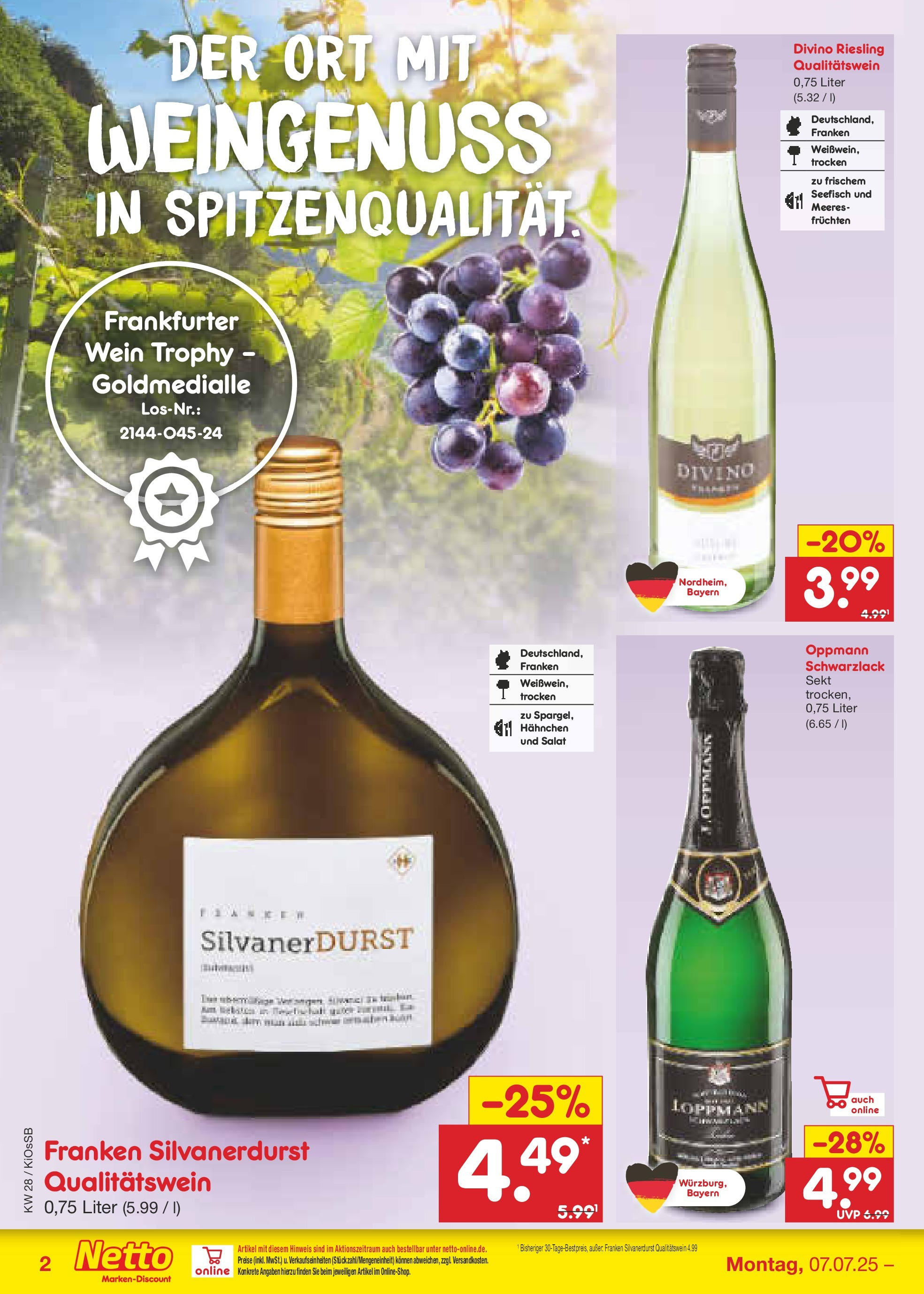 Netto Marken-Discount prospekt Oberhaid (ab 07.07.2025) » Angebote | Seite: 60 | Produkte: Hahnchen, Sekt, Wein, Salat Netto Marken-Discount prospekt Oberhaid (ab 07.07.2025) » Angebote | Seite: 60 | Produkte: Hahnchen, Sekt, Wein, Salat