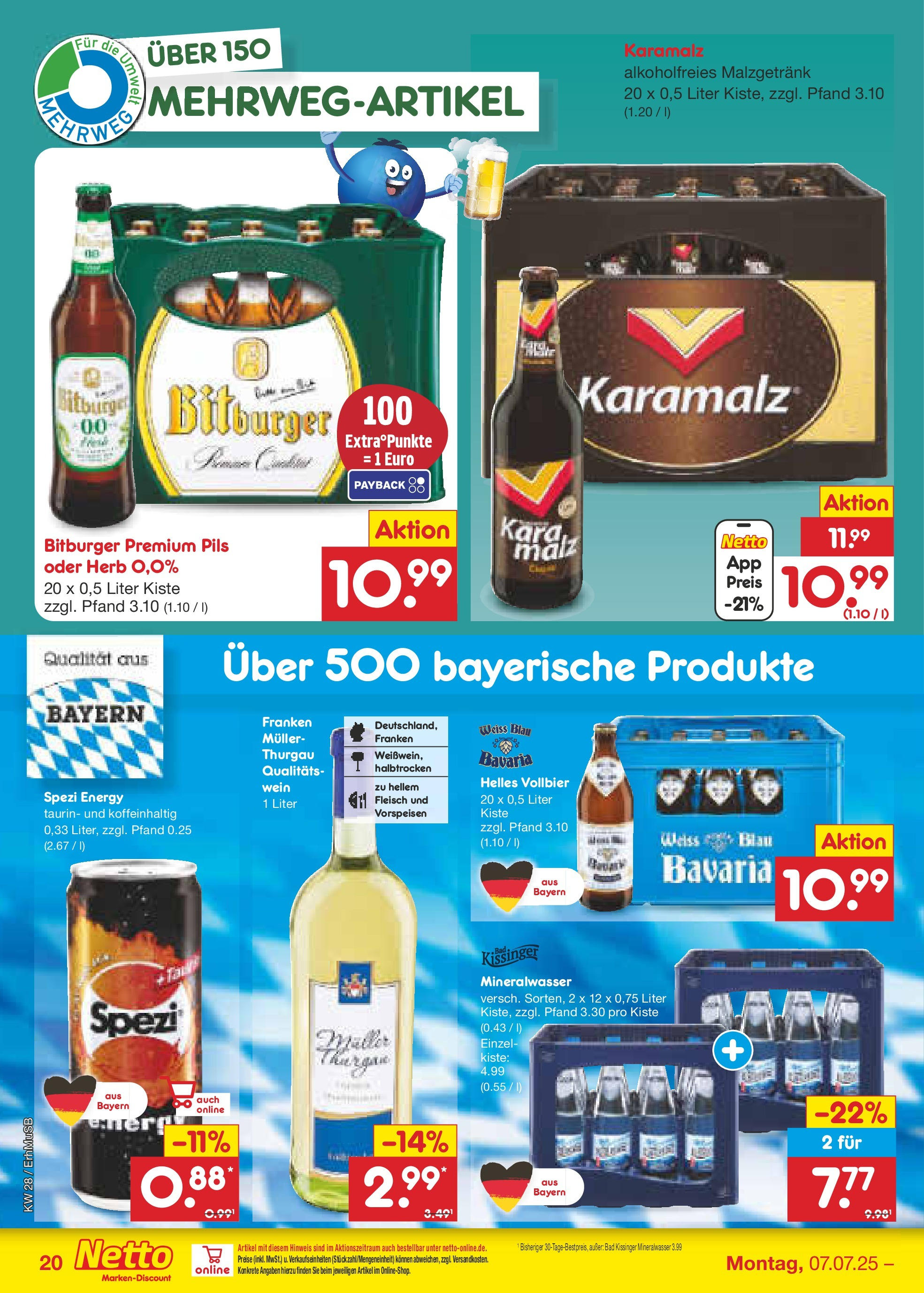 Netto Marken-Discount prospekt München (ab 07.07.2025) » Angebote | Seite: 30 | Produkte: Bad, Mineralwasser, Wein, Fleisch Netto Marken-Discount prospekt München (ab 07.07.2025) » Angebote | Seite: 30 | Produkte: Bad, Mineralwasser, Wein, Fleisch