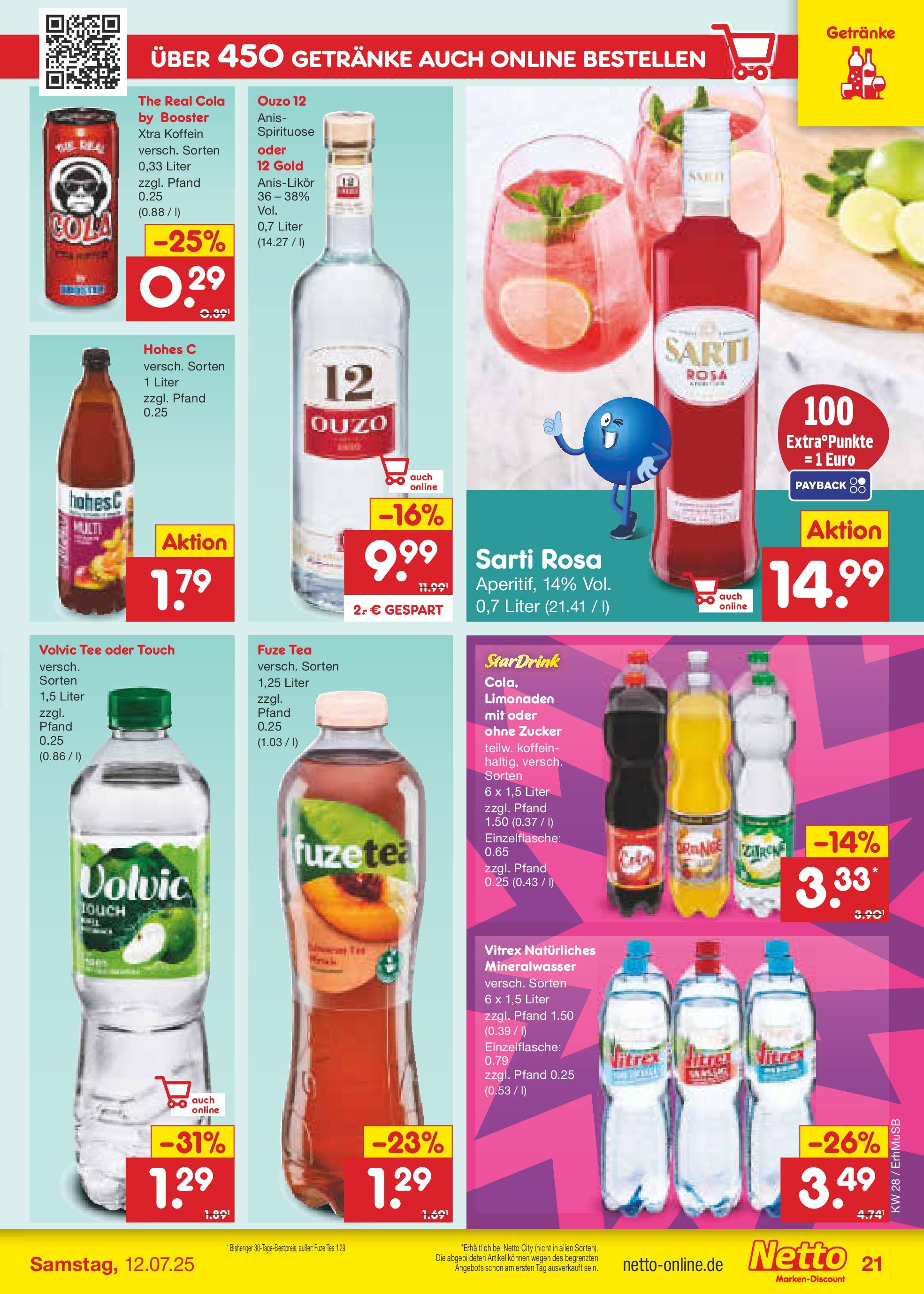 Netto Marken-Discount prospekt München (ab 07.07.2025) » Angebote | Seite: 31 | Produkte: Fuze tea, Cola, Mineralwasser, Hohes c Netto Marken-Discount prospekt München (ab 07.07.2025) » Angebote | Seite: 31 | Produkte: Fuze tea, Cola, Mineralwasser, Hohes c