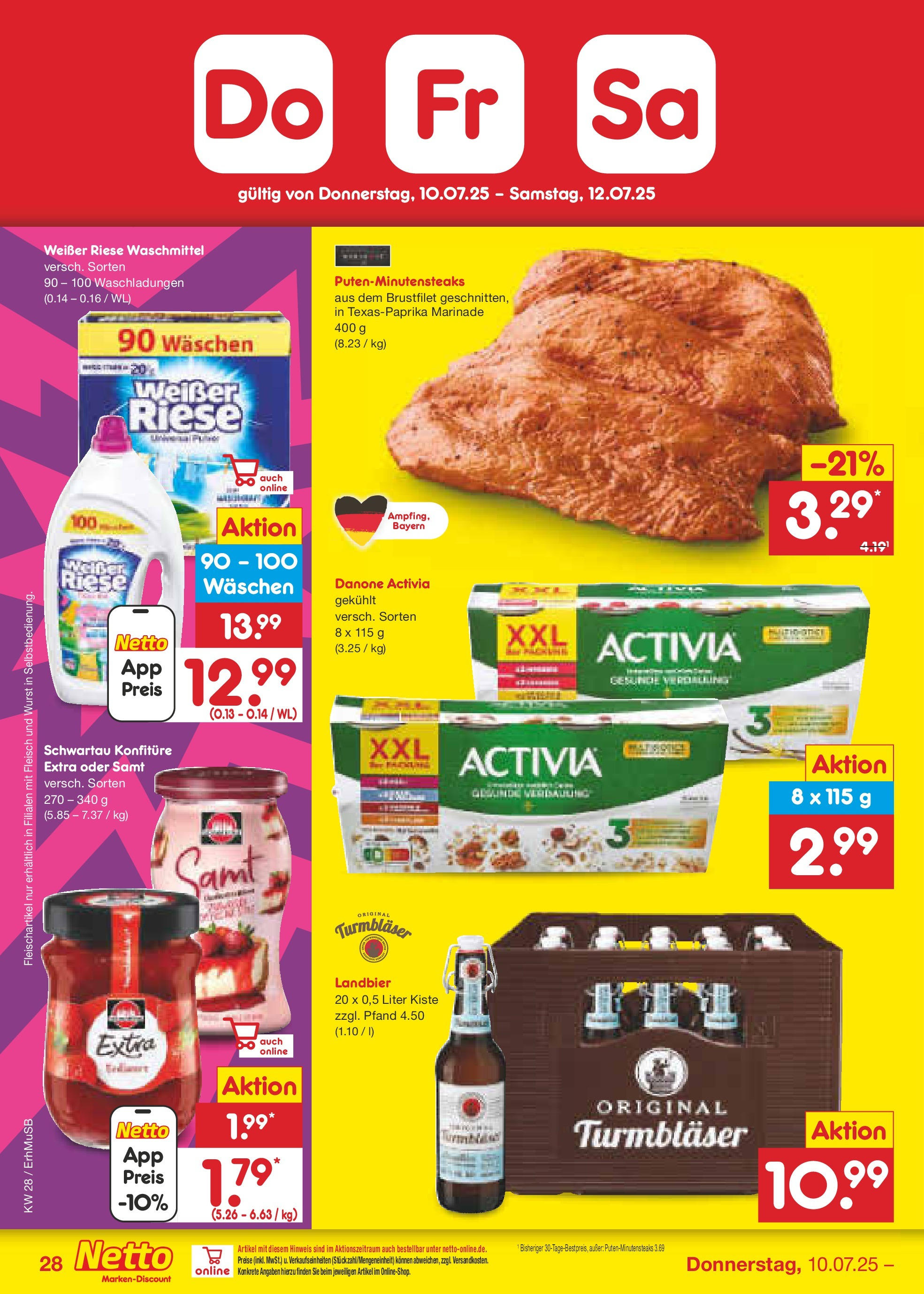 Netto Marken-Discount prospekt München (ab 07.07.2025) » Angebote | Seite: 44 | Produkte: Activia, Danone activia, Wurst, Fleisch Netto Marken-Discount prospekt München (ab 07.07.2025) » Angebote | Seite: 44 | Produkte: Activia, Danone activia, Wurst, Fleisch
