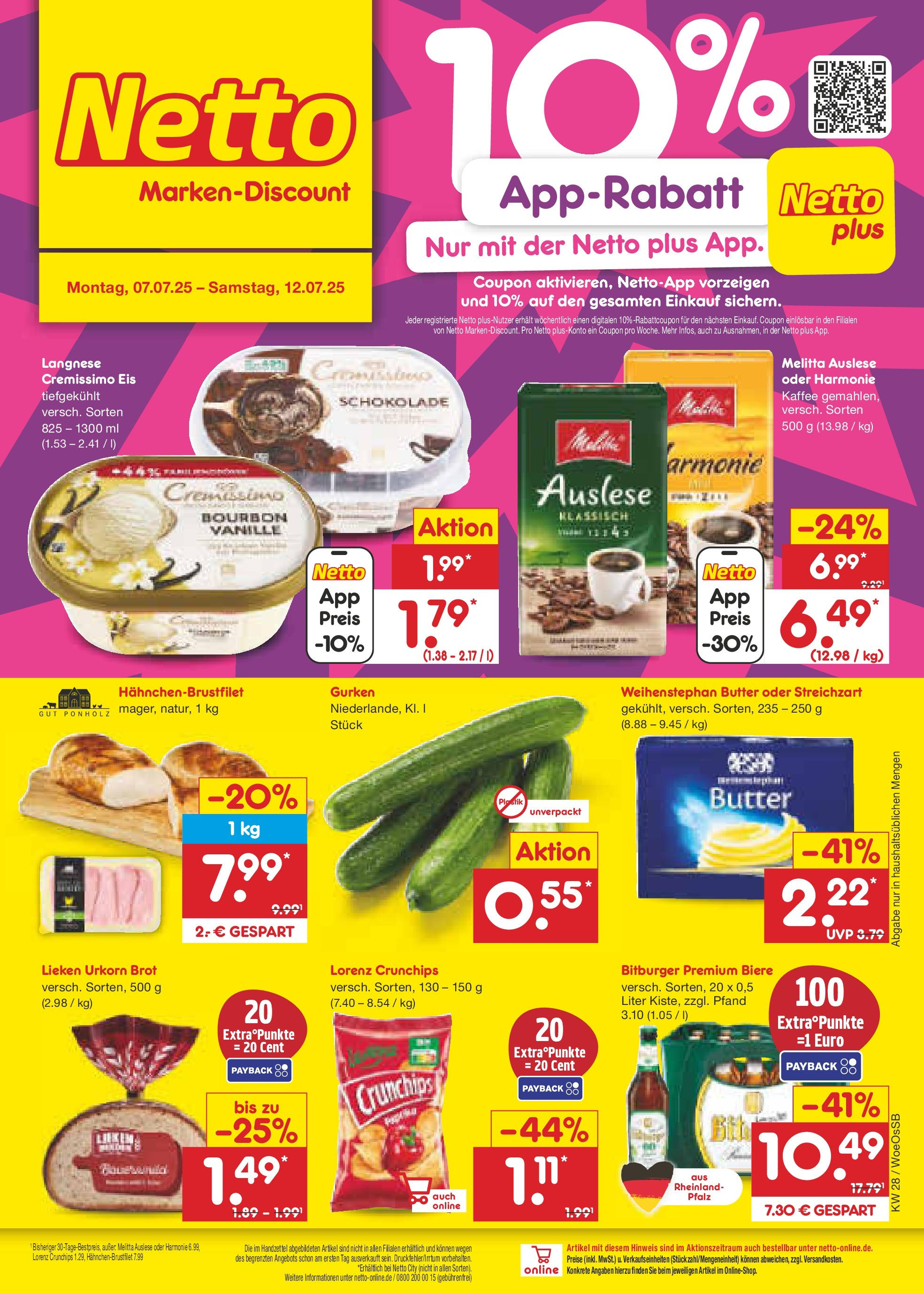Netto Marken-Discount prospekt Gemmingen (ab 07.07.2025) » Angebote | Seite: 1 | Produkte: Melitta, Schokolade, Brot, Bourbon Netto Marken-Discount prospekt Gemmingen (ab 07.07.2025) » Angebote | Seite: 1 | Produkte: Melitta, Schokolade, Brot, Bourbon