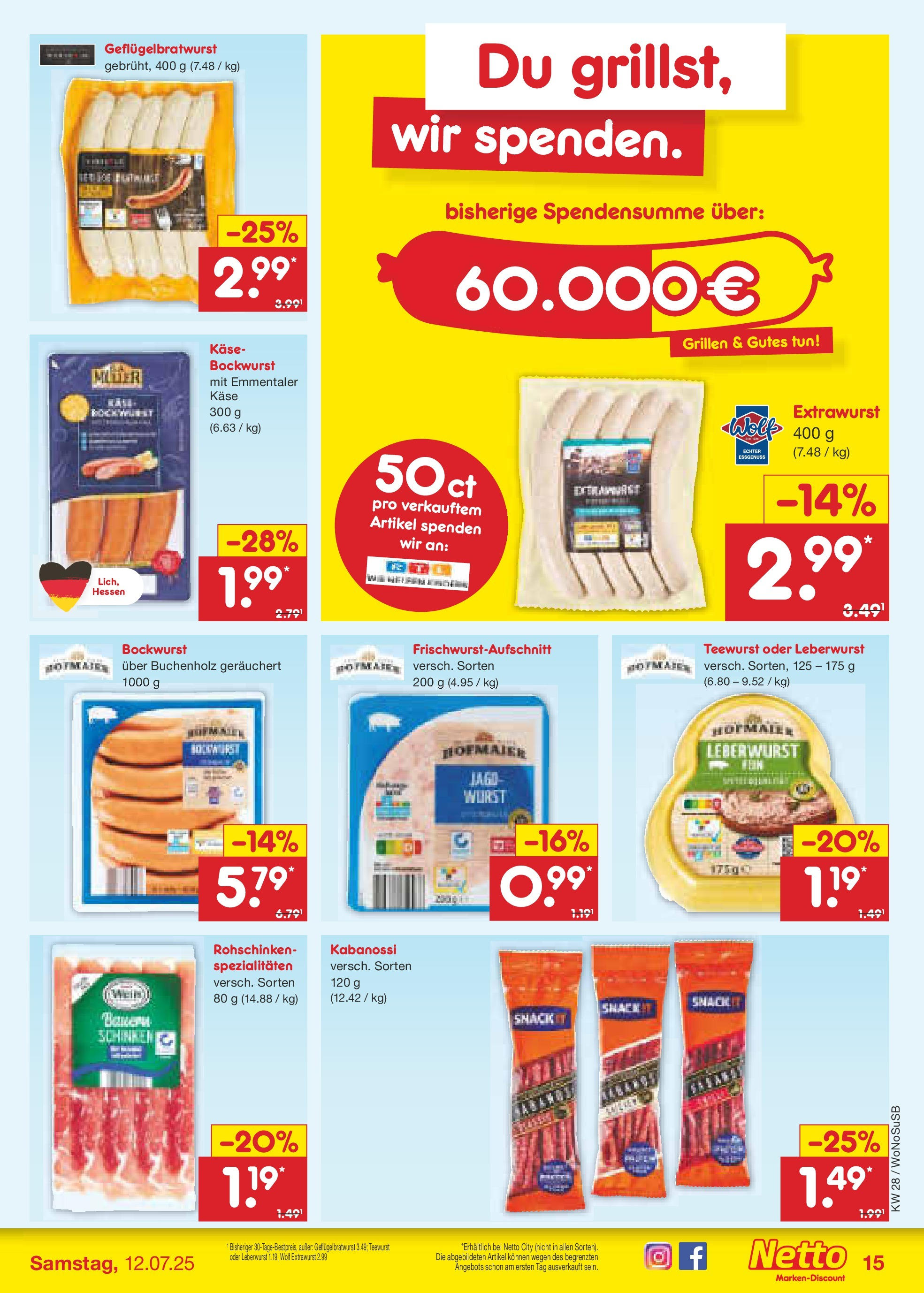 Netto Marken-Discount prospekt Lahnau	 (ab 06.07.2025) » Angebote | Seite: 17 | Produkte: Bockwurst, Käse, Wurst, Wein