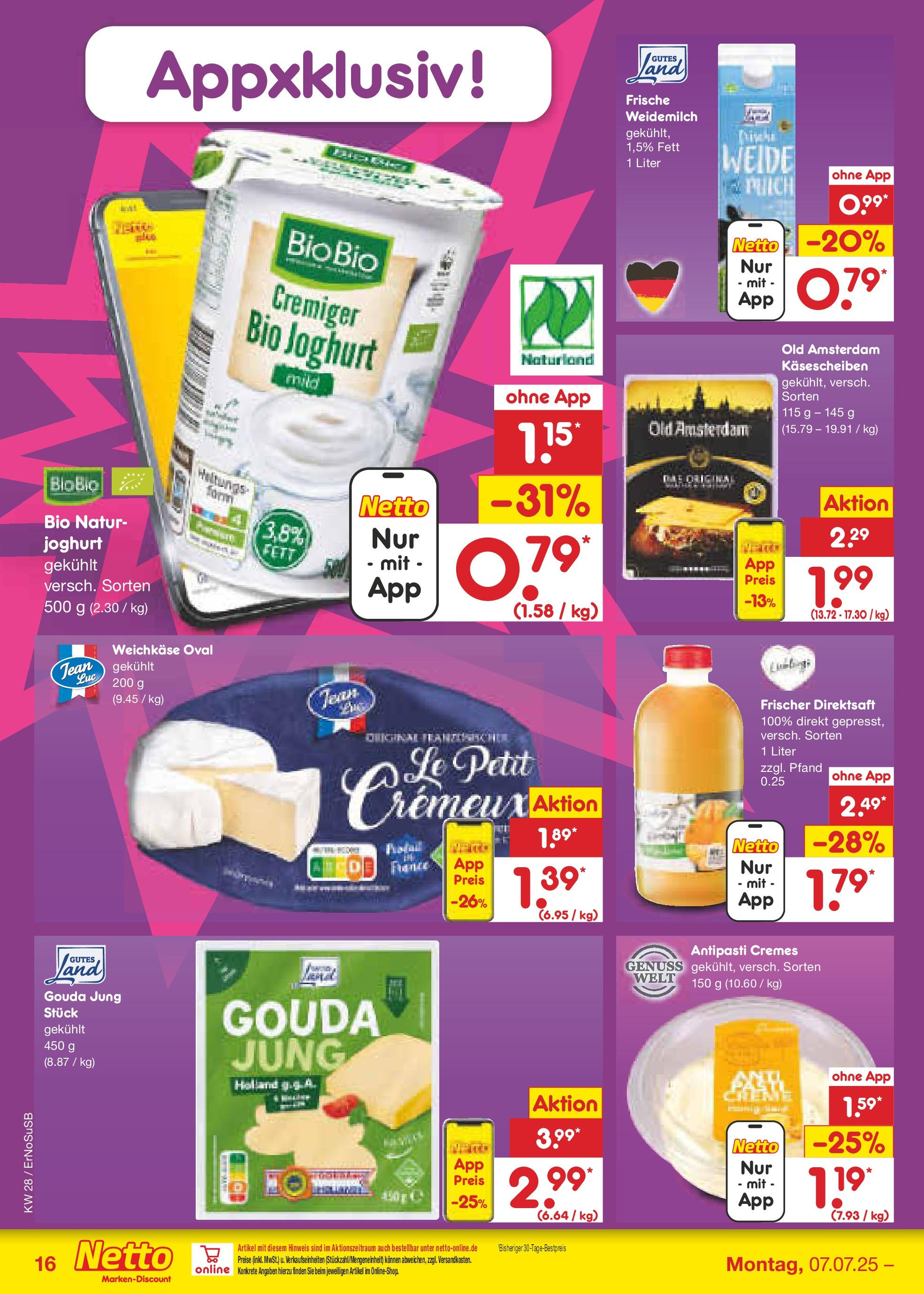 Netto Marken-Discount prospekt Nordhausen (ab 07.07.2025) » Angebote | Seite: 24 | Produkte: Joghurt, Gouda Netto Marken-Discount prospekt Nordhausen (ab 07.07.2025) » Angebote | Seite: 24 | Produkte: Joghurt, Gouda