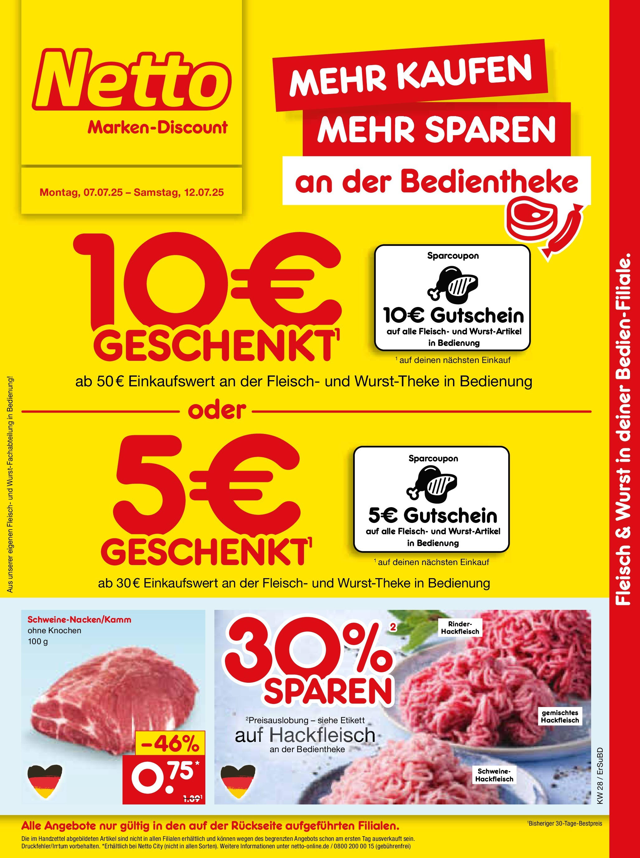 Netto Marken-Discount prospekt Nordhausen (ab 07.07.2025) » Angebote | Seite: 18 | Produkte: Wurst, Fleisch, Hackfleisch Netto Marken-Discount prospekt Nordhausen (ab 07.07.2025) » Angebote | Seite: 18 | Produkte: Wurst, Fleisch, Hackfleisch