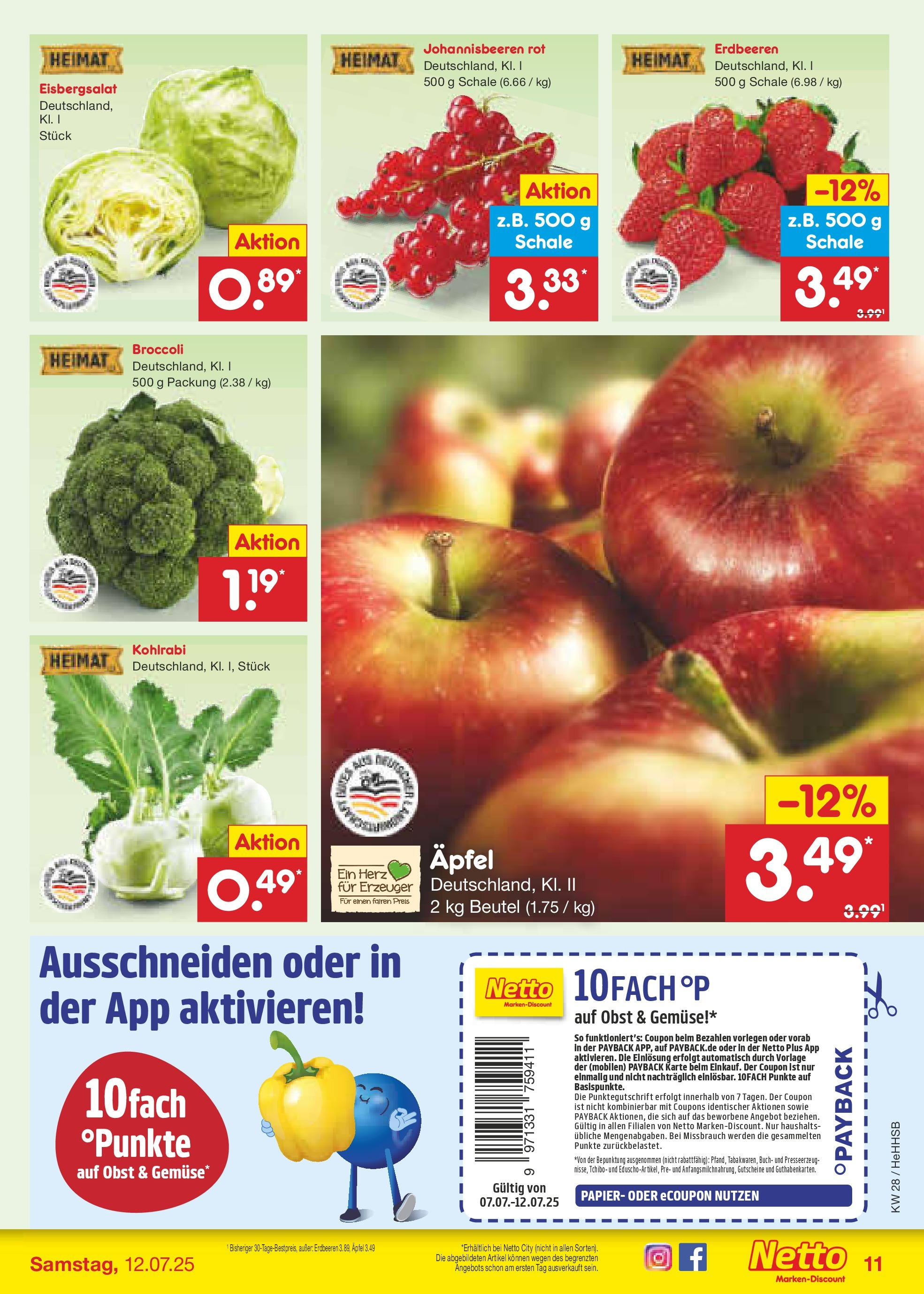 Netto Marken-Discount prospekt Hamburg (ab 07.07.2025) » Angebote | Seite: 13 | Produkte: Kohlrabi, Äpfel, Eisbergsalat, Obst Netto Marken-Discount prospekt Hamburg (ab 07.07.2025) » Angebote | Seite: 13 | Produkte: Kohlrabi, Äpfel, Eisbergsalat, Obst