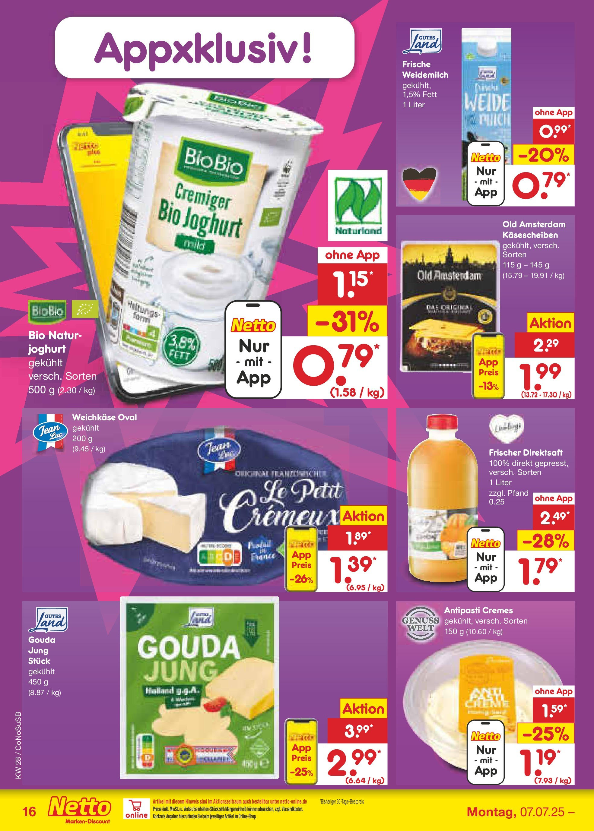 Netto Marken-Discount prospekt Kloster Lehnin (ab 07.07.2025) » Angebote | Seite: 18 | Produkte: Joghurt, Gouda Netto Marken-Discount prospekt Kloster Lehnin (ab 07.07.2025) » Angebote | Seite: 18 | Produkte: Joghurt, Gouda