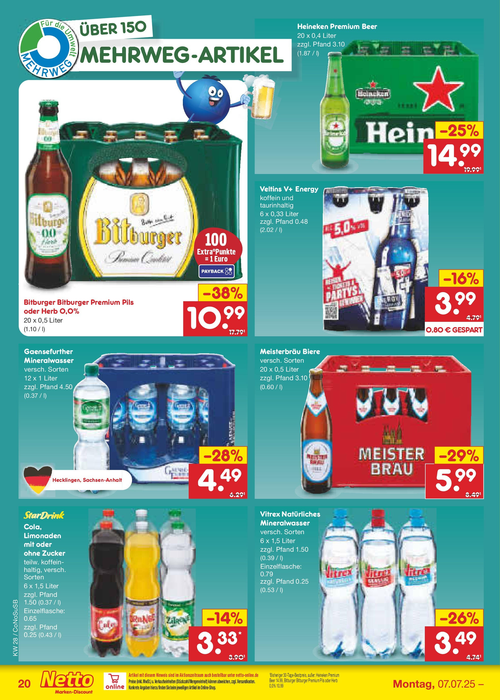 Netto Marken-Discount prospekt Kloster Lehnin (ab 07.07.2025) » Angebote | Seite: 30 | Produkte: Cola, Pils, Heineken, Zucker Netto Marken-Discount prospekt Kloster Lehnin (ab 07.07.2025) » Angebote | Seite: 30 | Produkte: Cola, Pils, Heineken, Zucker