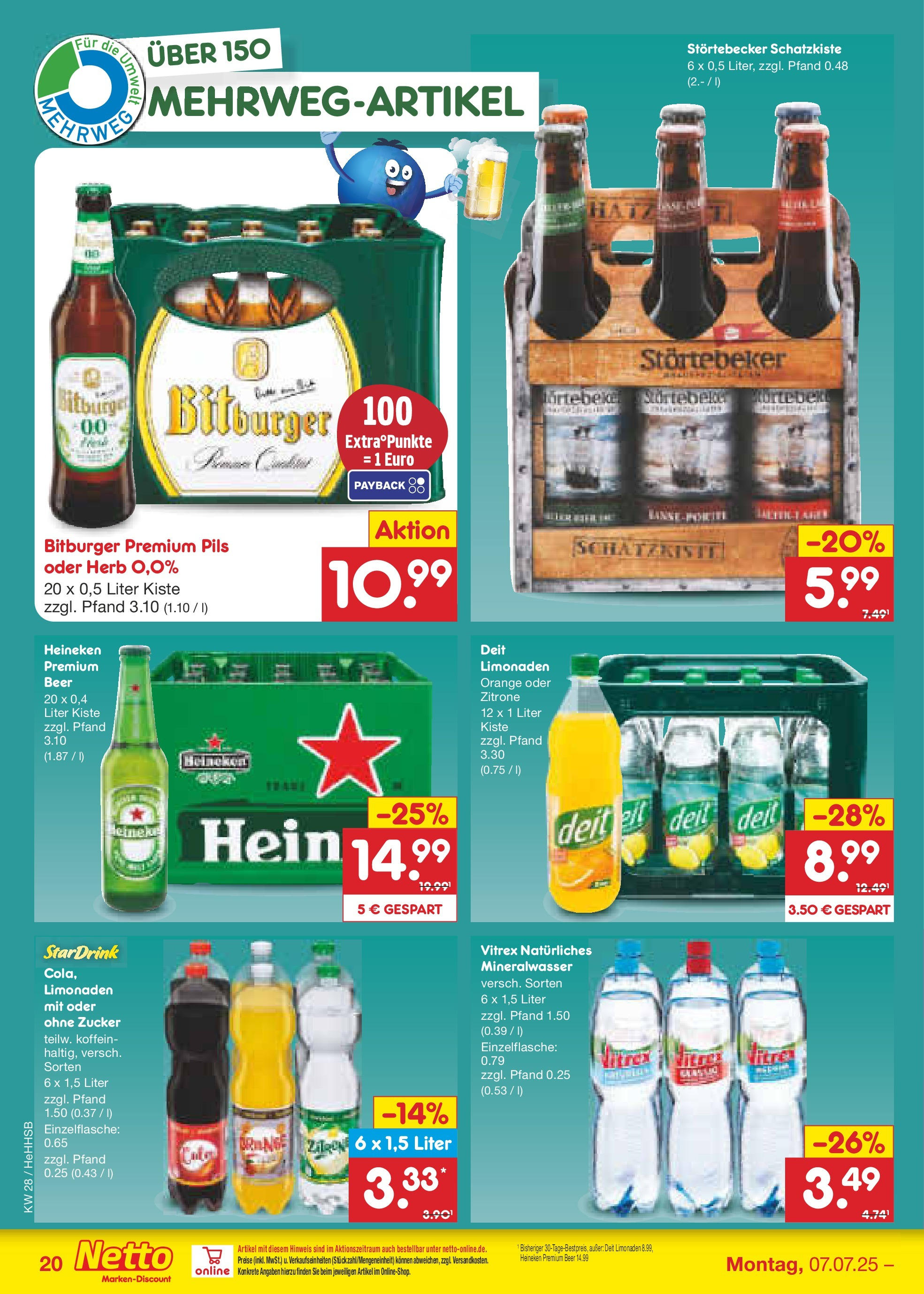Netto Marken-Discount prospekt Hamburg (ab 07.07.2025) » Angebote | Seite: 30 | Produkte: Mineralwasser, Heineken, Zucker, Zitrone Netto Marken-Discount prospekt Hamburg (ab 07.07.2025) » Angebote | Seite: 30 | Produkte: Mineralwasser, Heineken, Zucker, Zitrone