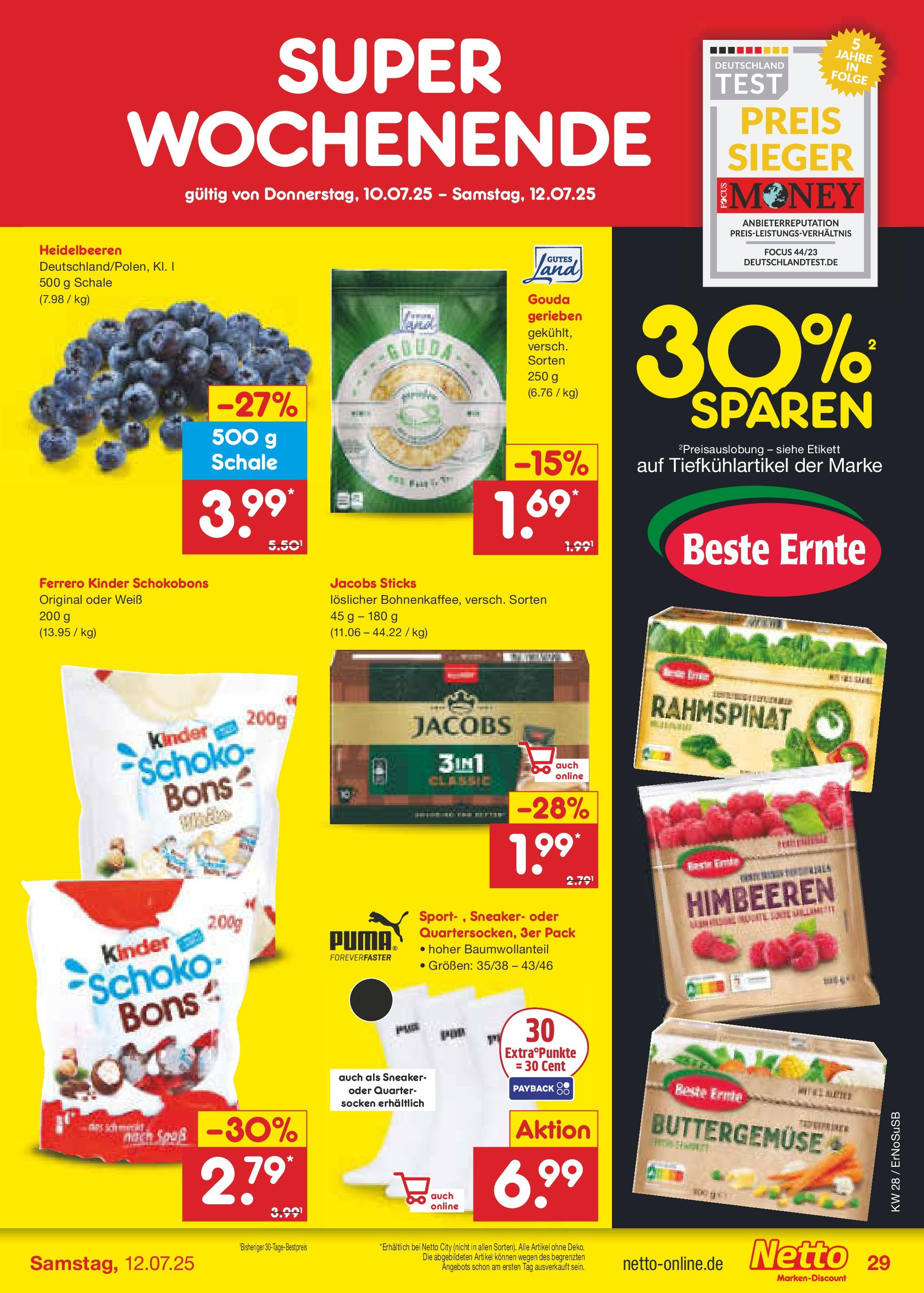 Netto Marken-Discount prospekt Nordhausen (ab 07.07.2025) » Angebote | Seite: 51 | Produkte: Himbeeren, Gouda, Heidelbeeren, Socken Netto Marken-Discount prospekt Nordhausen (ab 07.07.2025) » Angebote | Seite: 51 | Produkte: Himbeeren, Gouda, Heidelbeeren, Socken