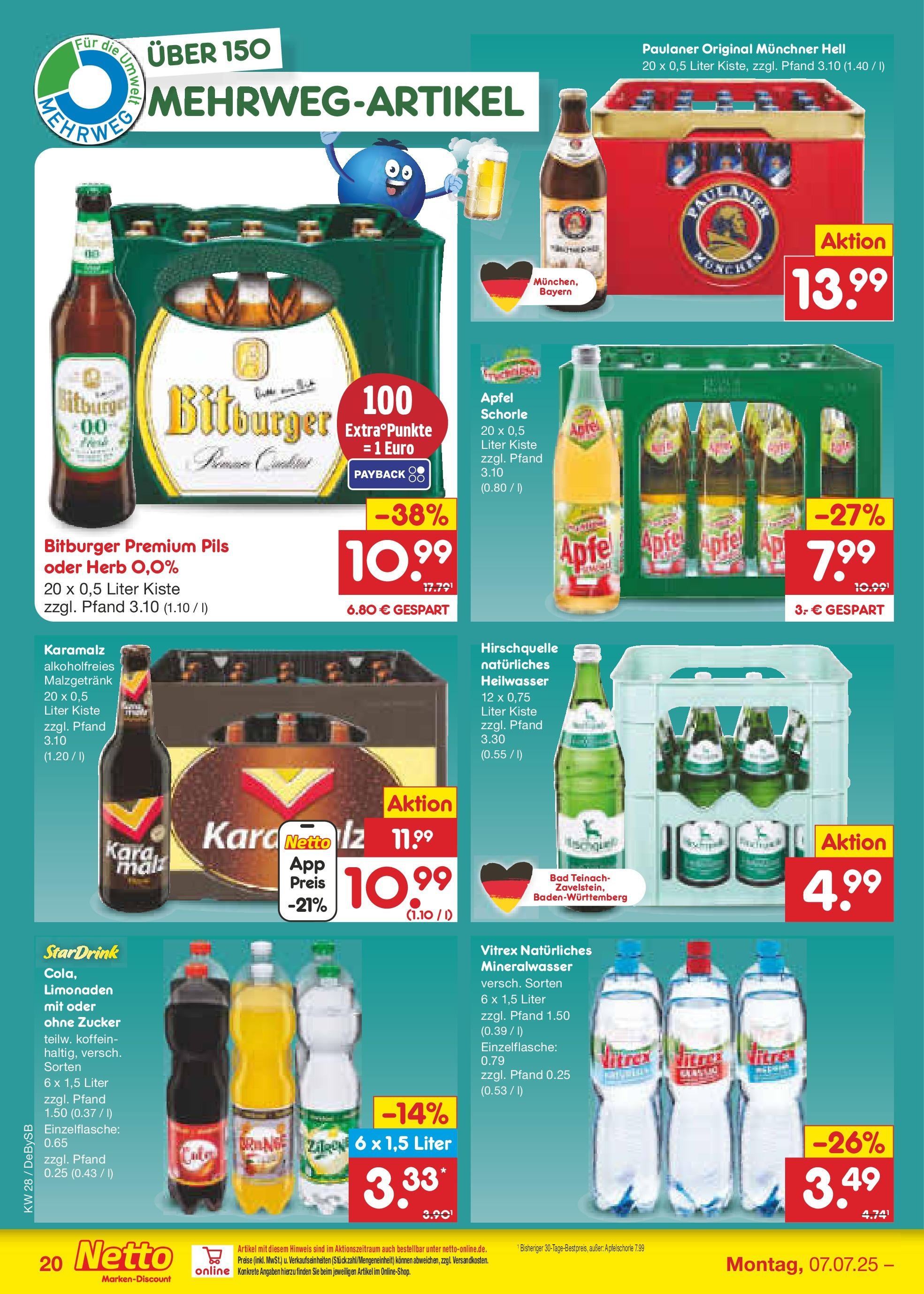 Netto Marken-Discount prospekt Thierhaupten (ab 07.07.2025) » Angebote | Seite: 30 | Produkte: Bitburger, Bad, Pils, Paulaner Netto Marken-Discount prospekt Thierhaupten (ab 07.07.2025) » Angebote | Seite: 30 | Produkte: Bitburger, Bad, Pils, Paulaner