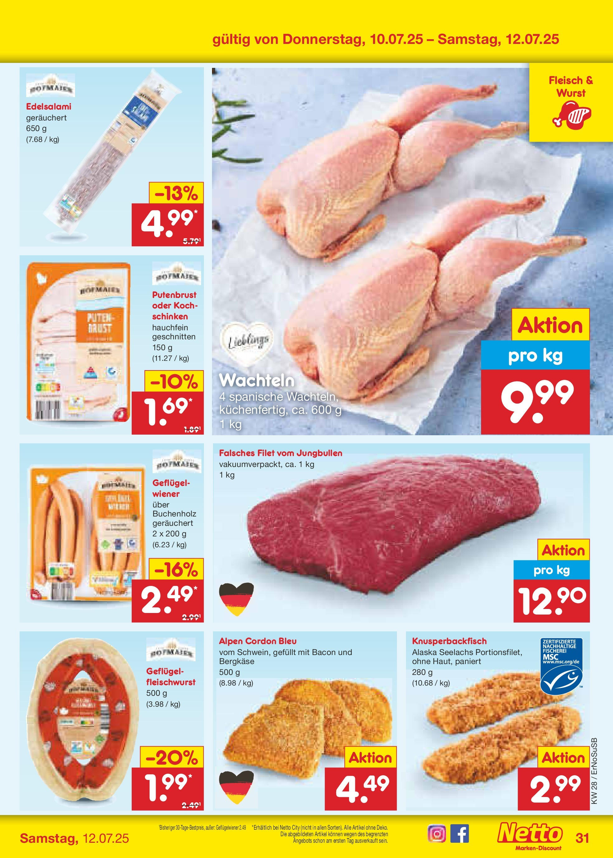 Netto Marken-Discount prospekt Nordhausen (ab 07.07.2025) » Angebote | Seite: 53 | Produkte: Wurst, Salami, Schinken, Fleisch Netto Marken-Discount prospekt Nordhausen (ab 07.07.2025) » Angebote | Seite: 53 | Produkte: Wurst, Salami, Schinken, Fleisch