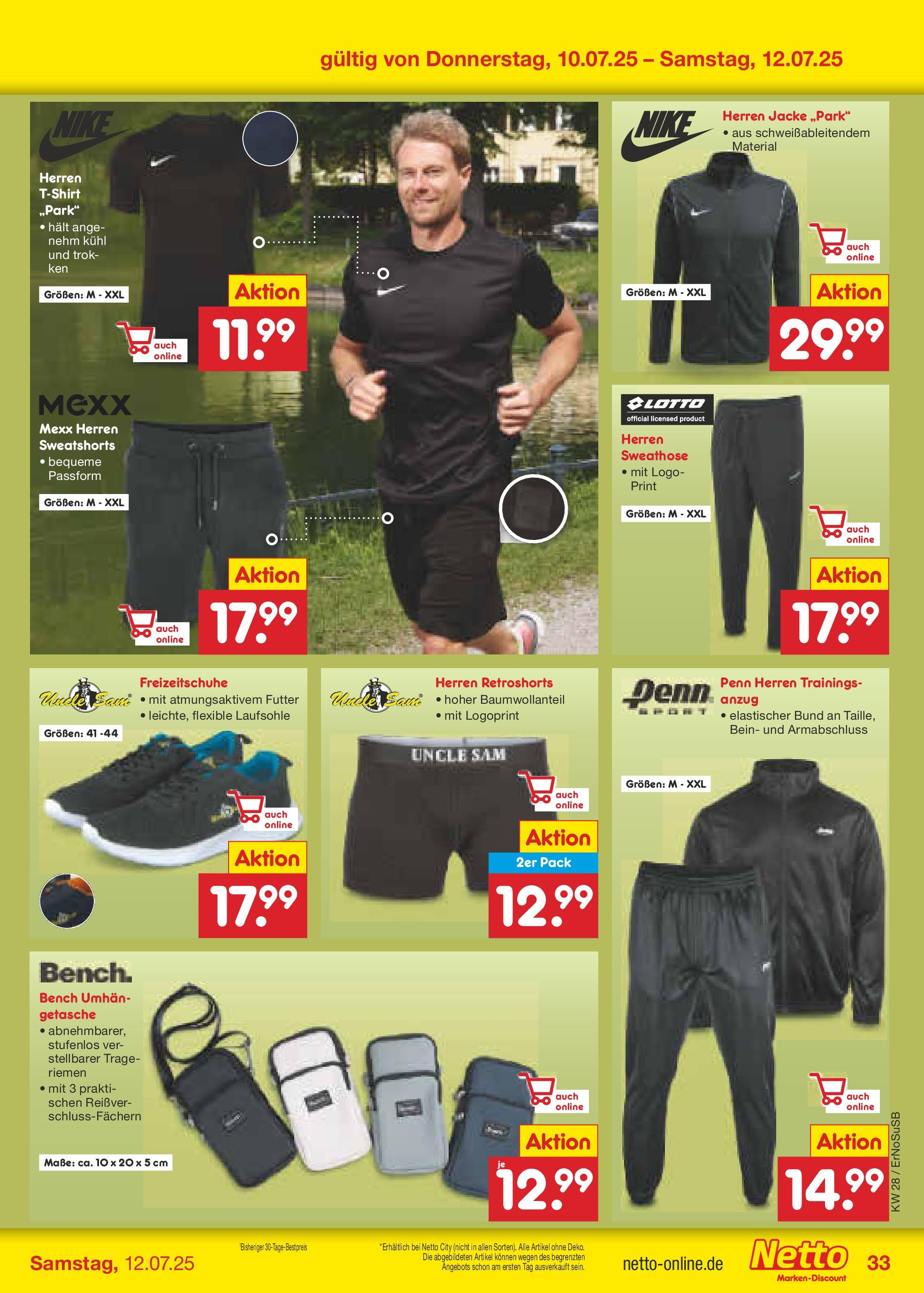 Netto Marken-Discount prospekt Nordhausen (ab 07.07.2025) » Angebote | Seite: 55 | Produkte: Sweathose, T-Shirt, Sweatshorts, Anzug Netto Marken-Discount prospekt Nordhausen (ab 07.07.2025) » Angebote | Seite: 55 | Produkte: Sweathose, T-Shirt, Sweatshorts, Anzug