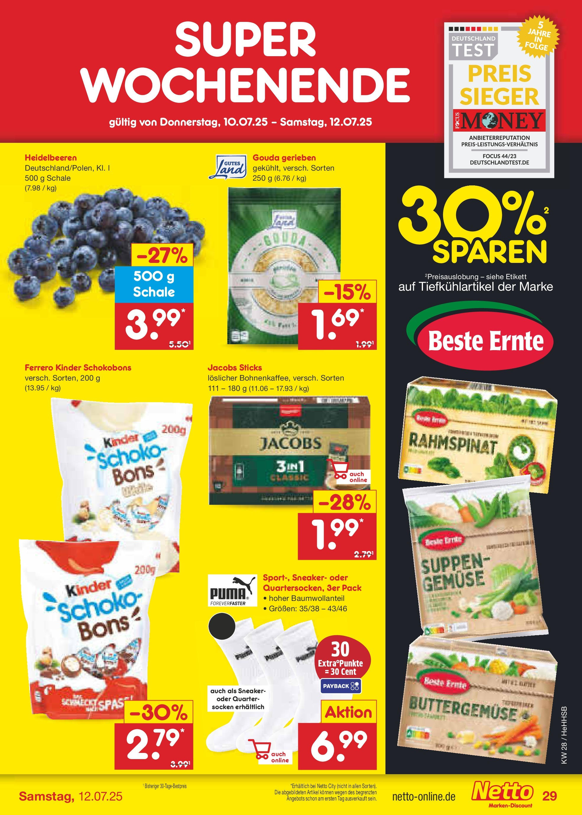 Netto Marken-Discount prospekt Hamburg (ab 07.07.2025) » Angebote | Seite: 45 | Produkte: Butter, Gouda, Heidelbeeren, Socken Netto Marken-Discount prospekt Hamburg (ab 07.07.2025) » Angebote | Seite: 45 | Produkte: Butter, Gouda, Heidelbeeren, Socken