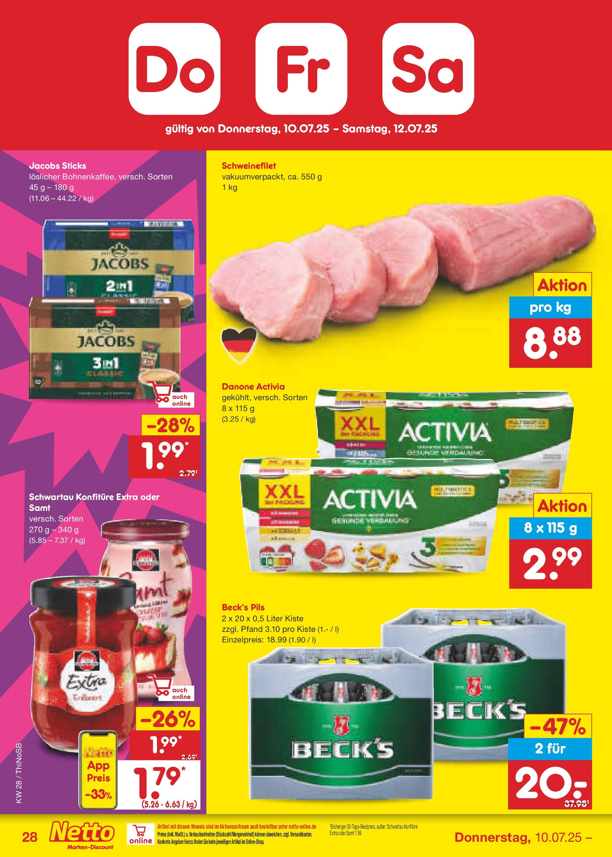 Netto Marken-Discount prospekt Spremberg (ab 07.07.2025) » Angebote | Seite: 44 | Produkte: Activia, Danone activia, Pils, Schweinefilet Netto Marken-Discount prospekt Spremberg (ab 07.07.2025) » Angebote | Seite: 44 | Produkte: Activia, Danone activia, Pils, Schweinefilet