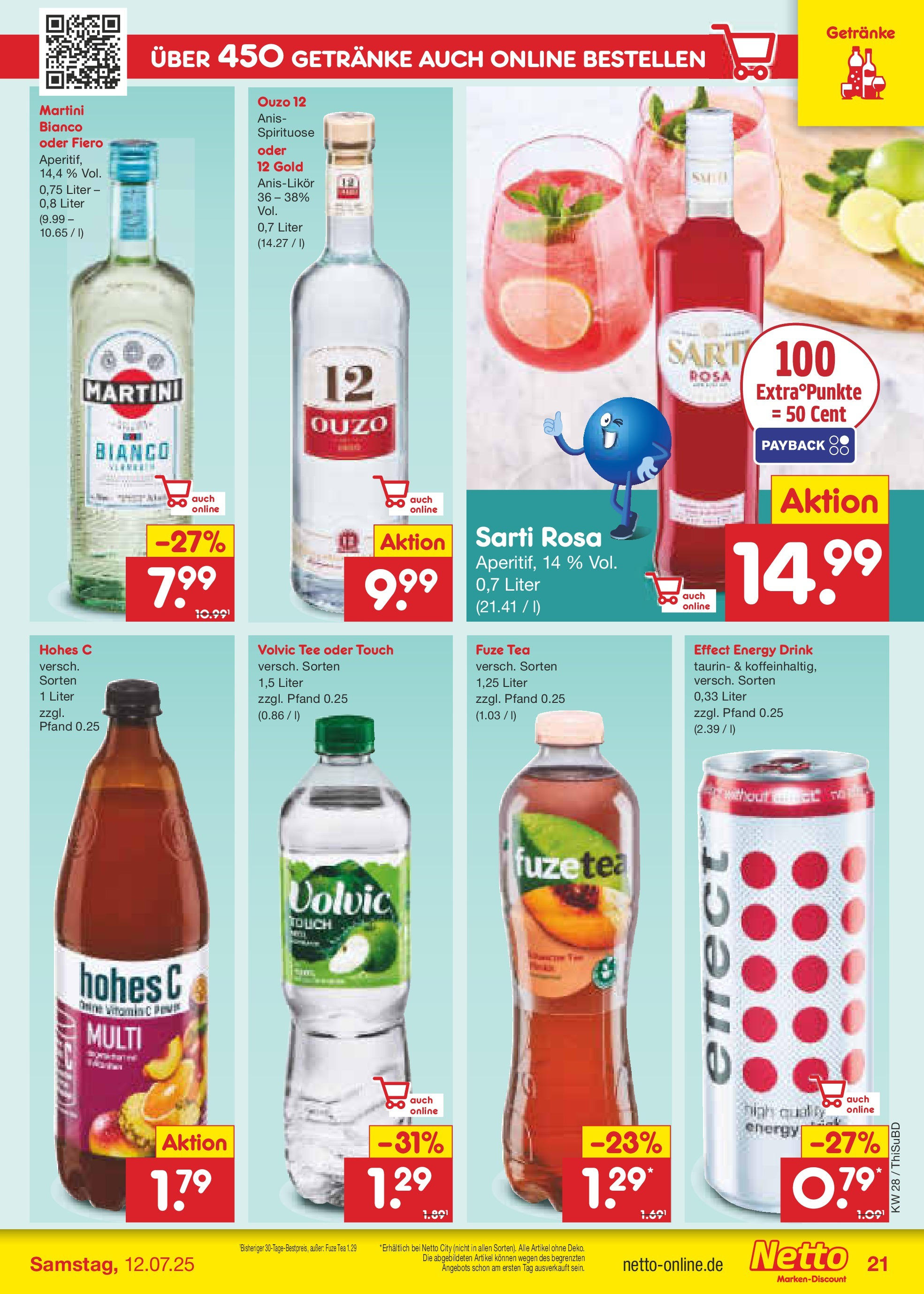 Netto Marken-Discount prospekt Thiendorf (ab 07.07.2025) » Angebote | Seite: 31 | Produkte: Ouzo 12, Fuze tea, Energy, Hohes c Netto Marken-Discount prospekt Thiendorf (ab 07.07.2025) » Angebote | Seite: 31 | Produkte: Ouzo 12, Fuze tea, Energy, Hohes c